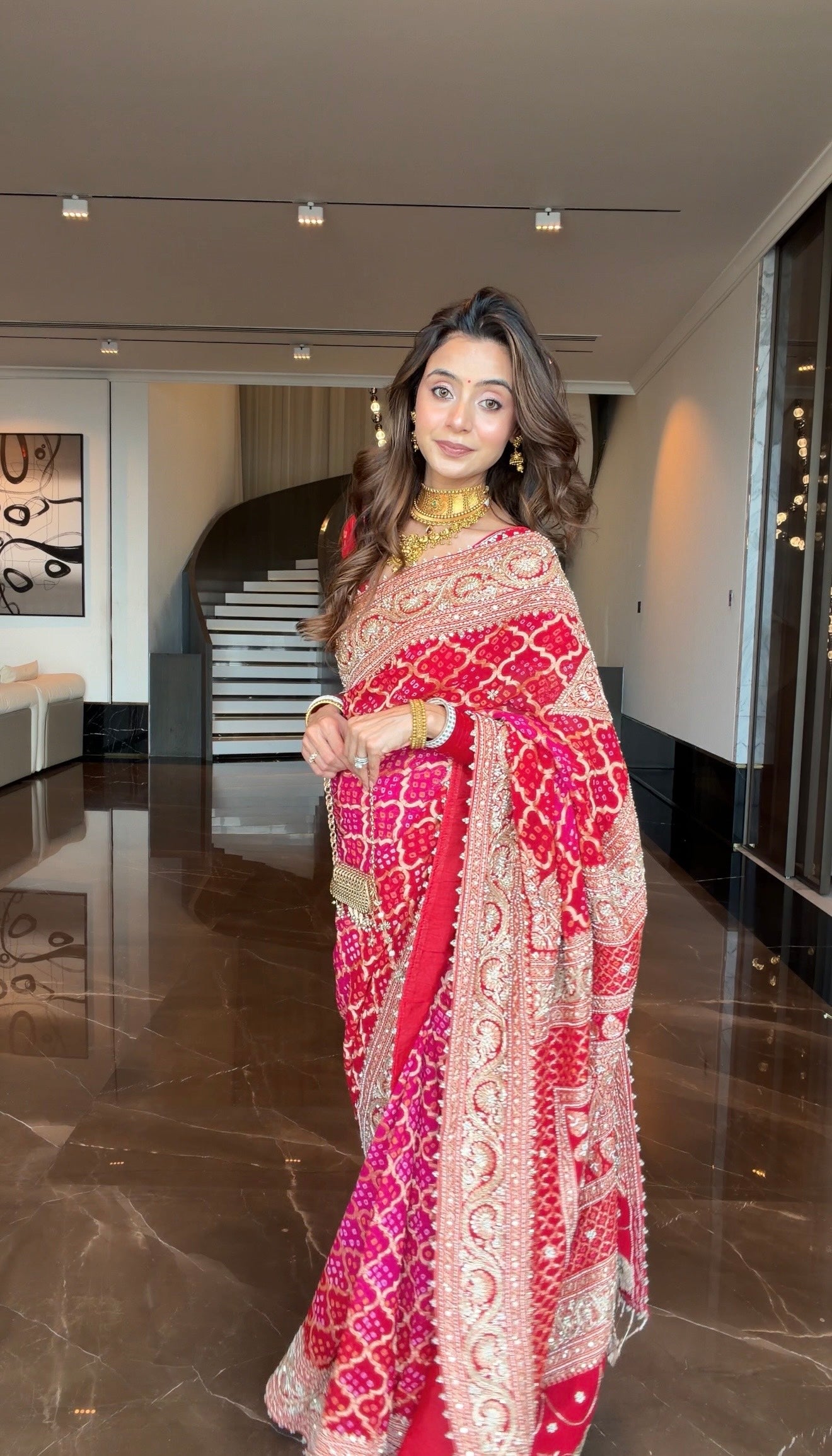 SONALI SINGH INSPIRED KHADI BANDHANI SAREE