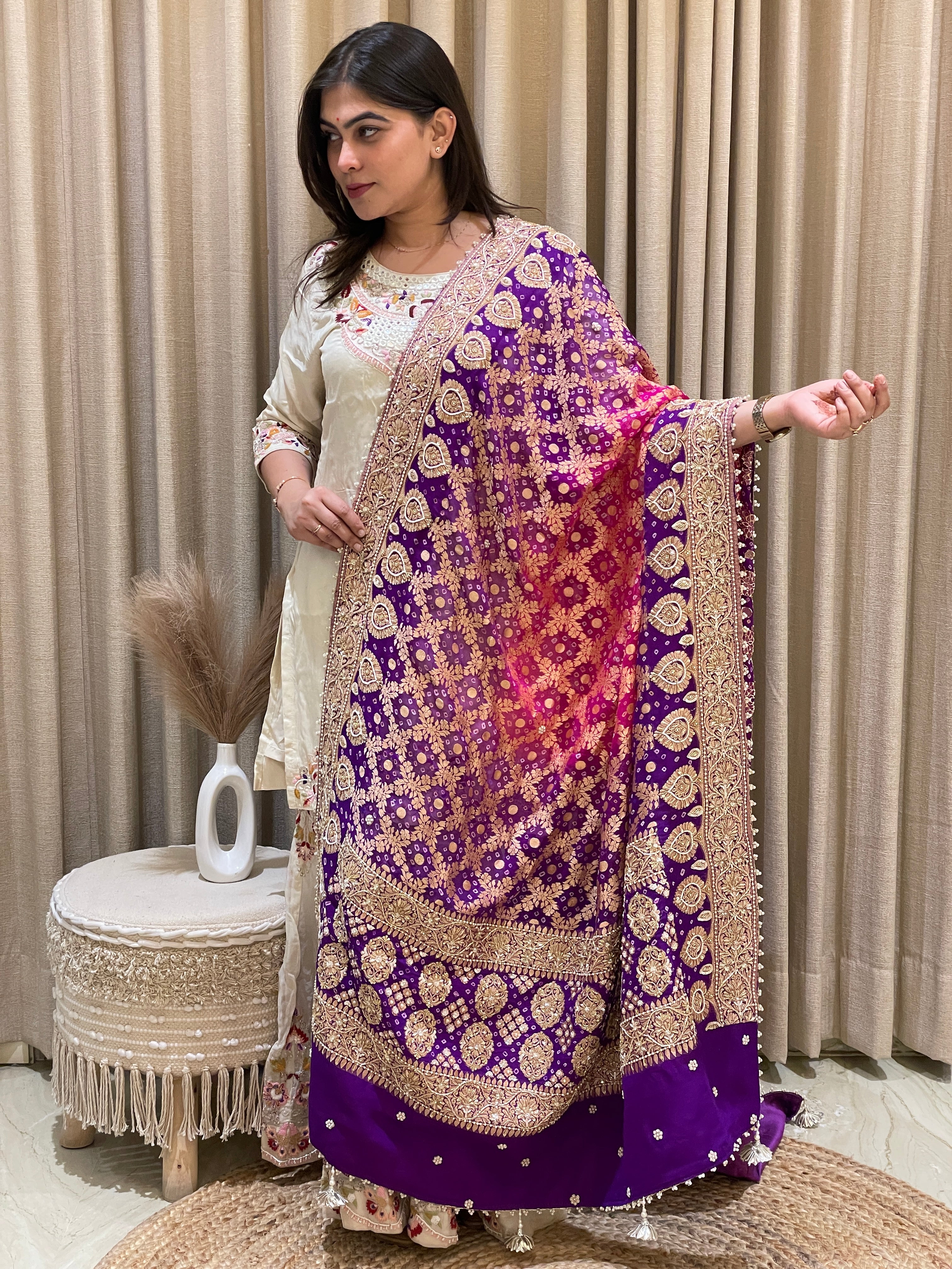 Rangrez Shahi Zardozi Dupatta