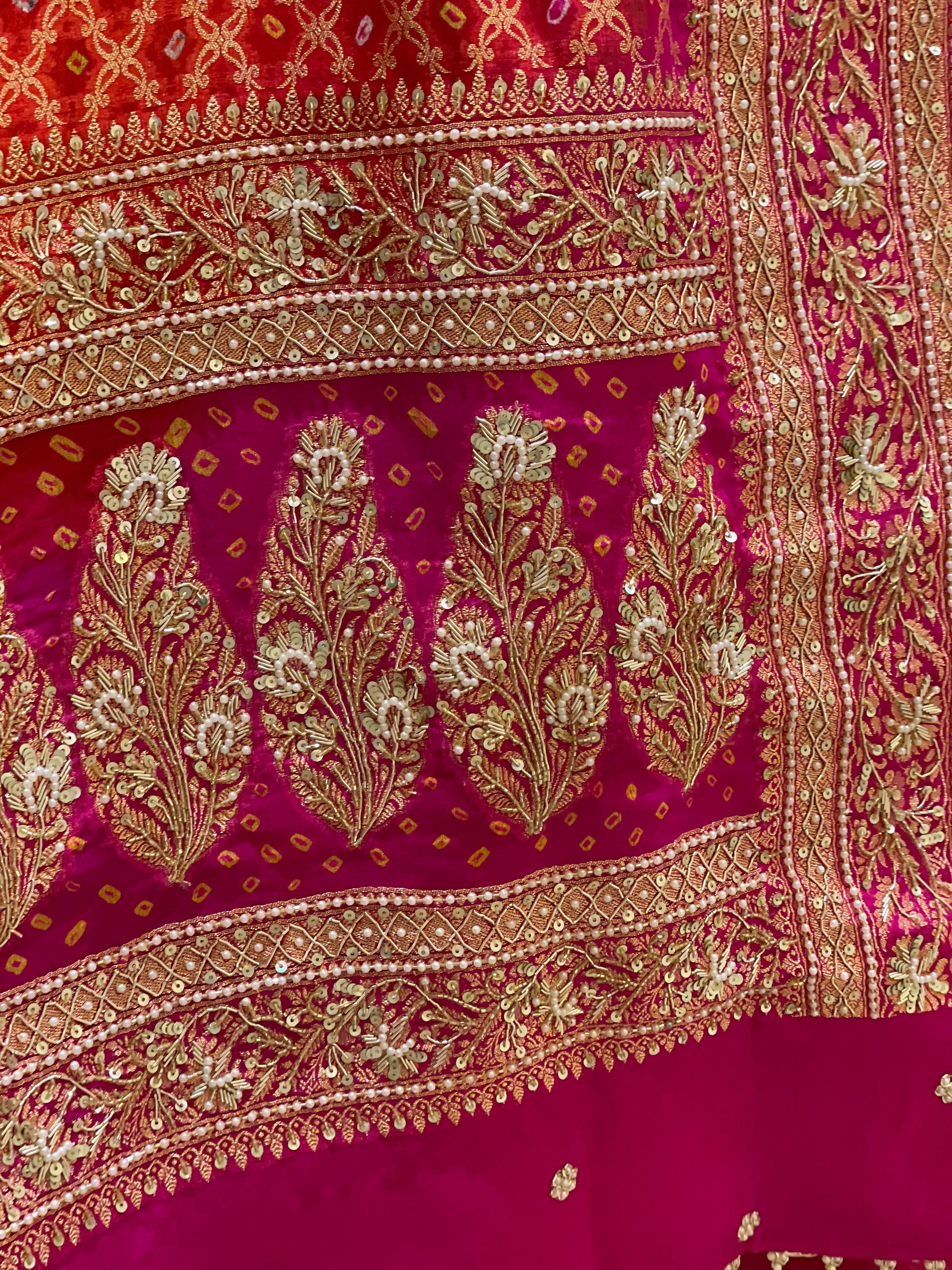 Gulbahar Shahi Bandhej Zardozi Dupatta