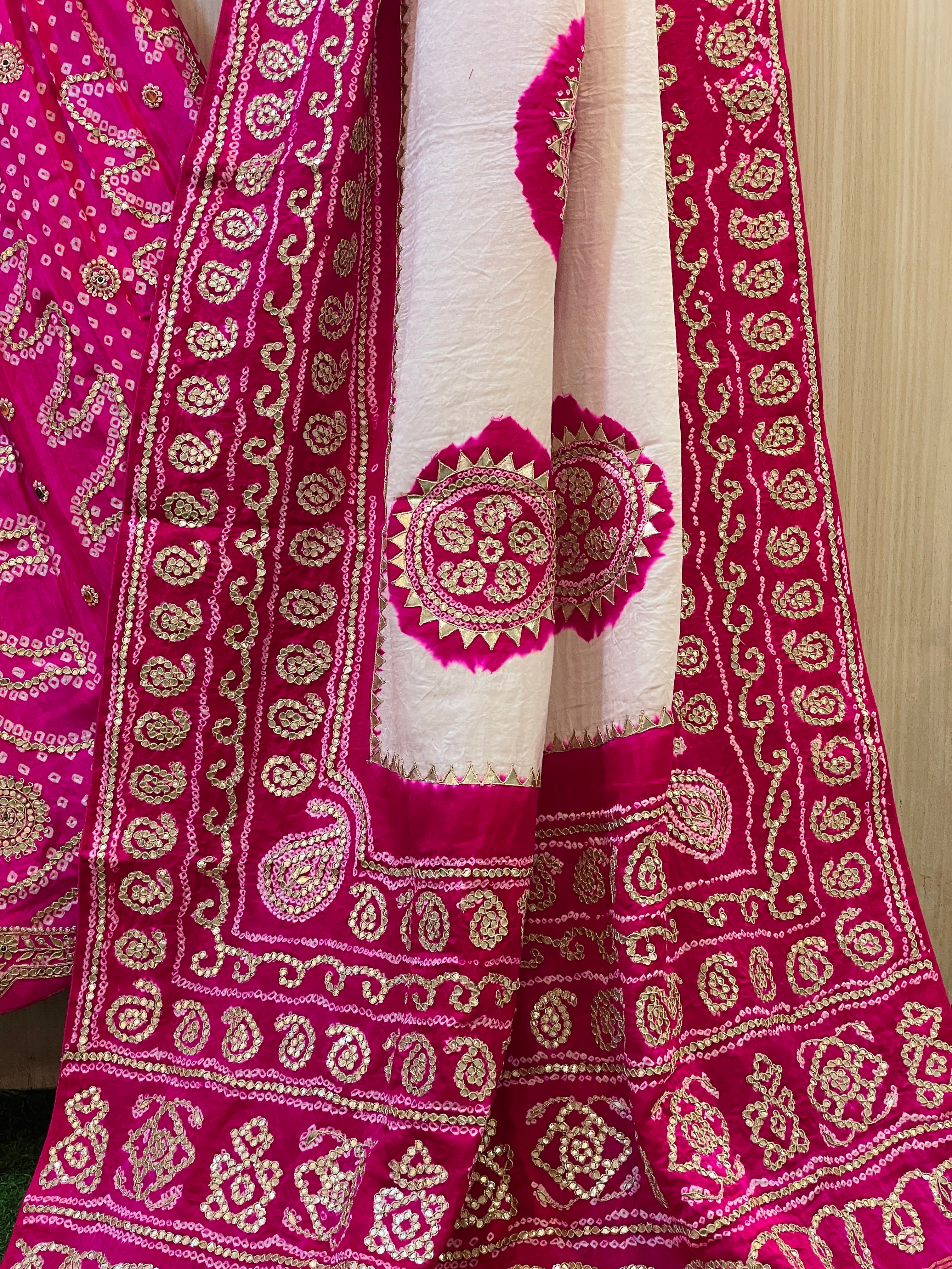 Gulnaar Rani Pink Gajji Silk Lehenga