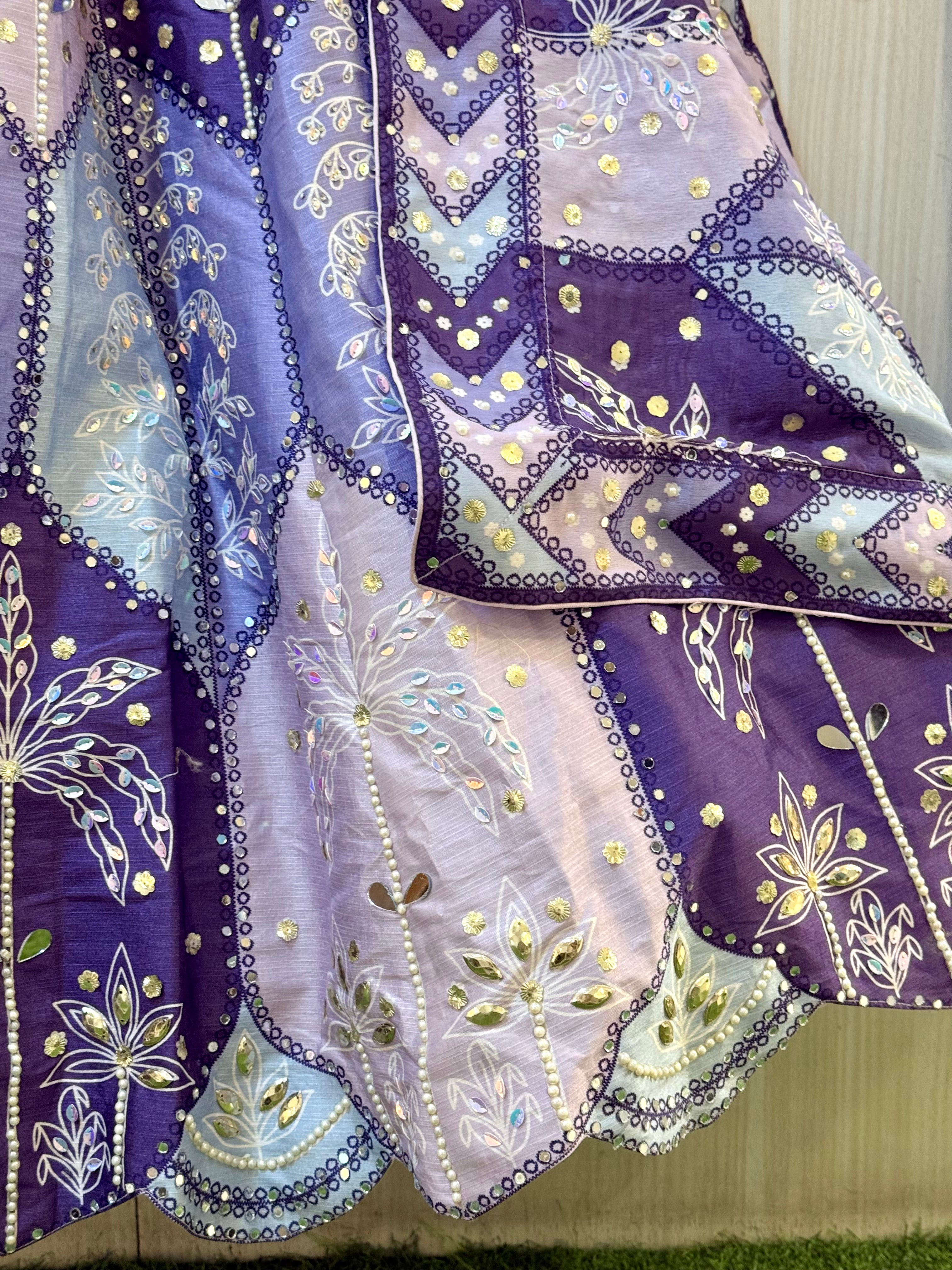 Aarohi Purple Multicolour Lehenga
