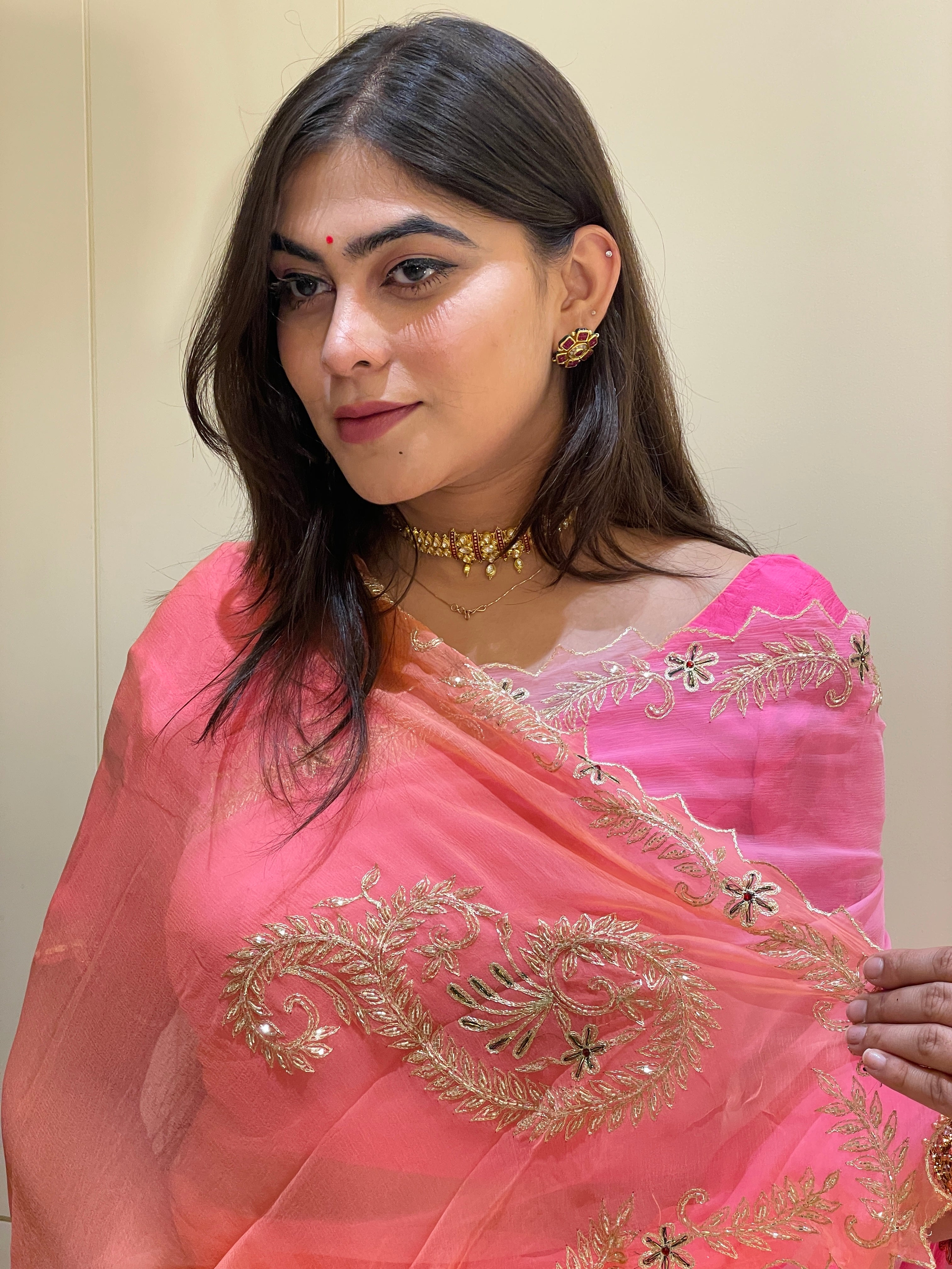 Zariya Multicolor Chiffon Saree