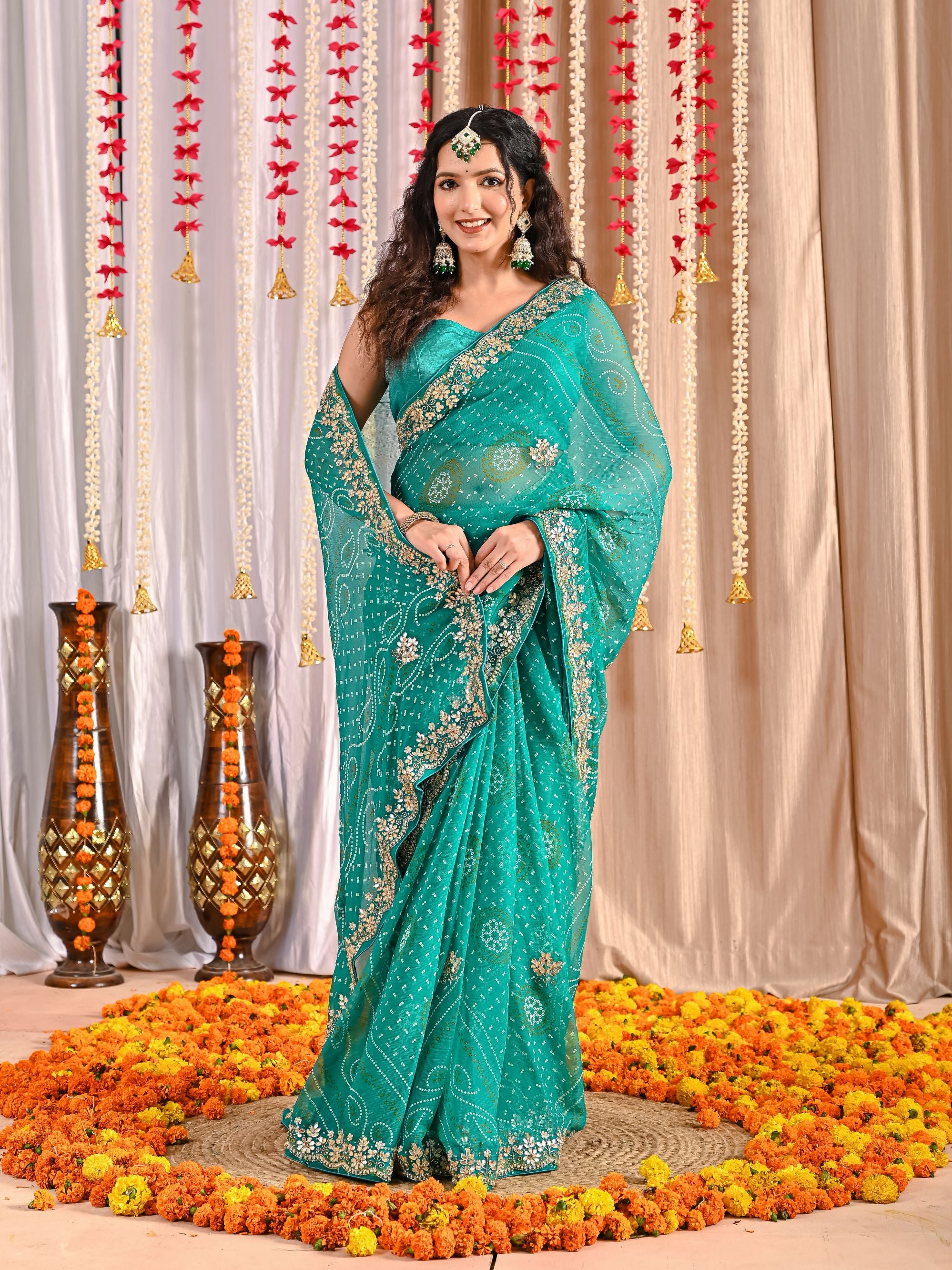 Aaradhya Royal Chiffon Bandhani Saree