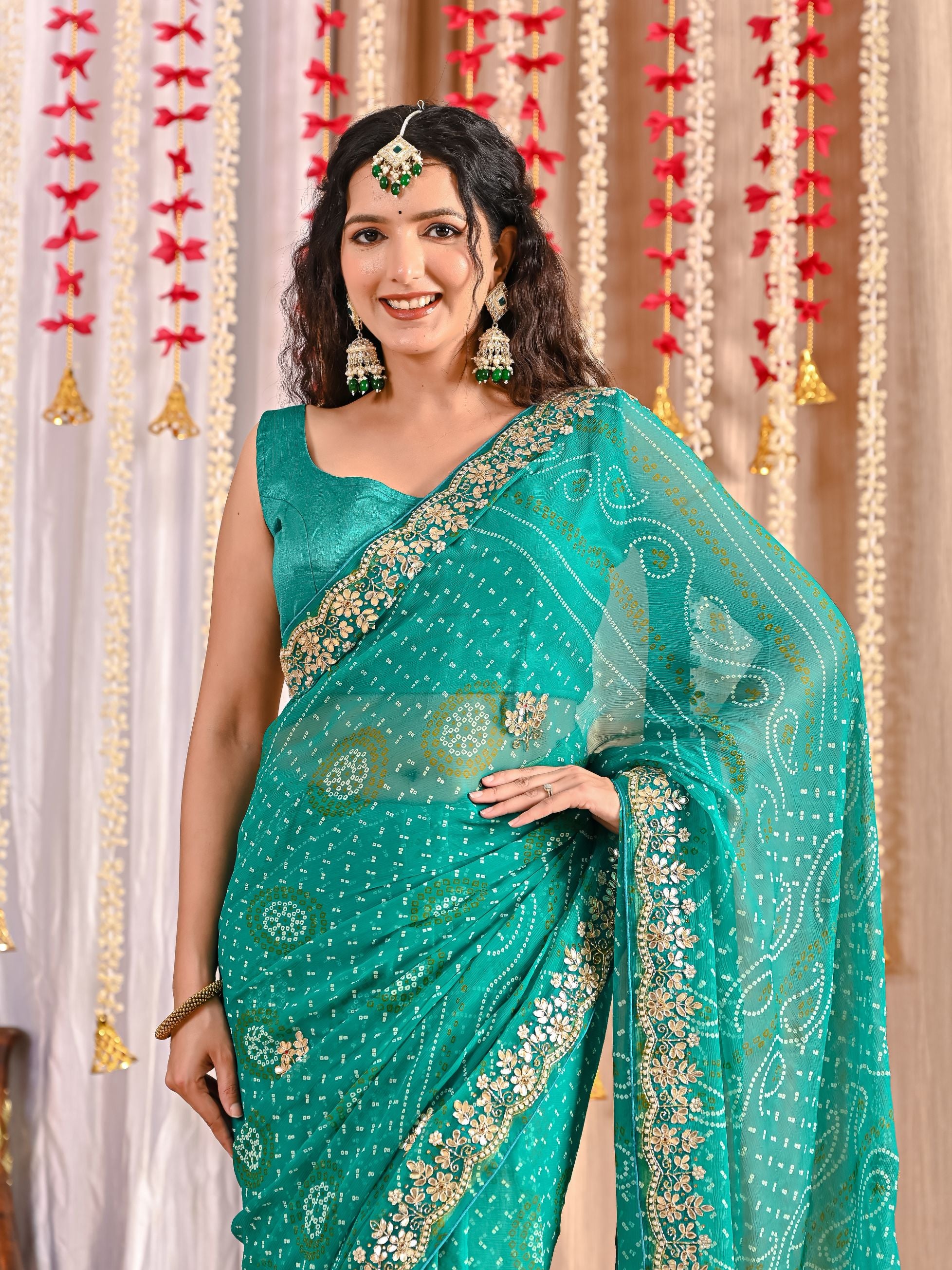 Aaradhya Royal Chiffon Bandhani Saree