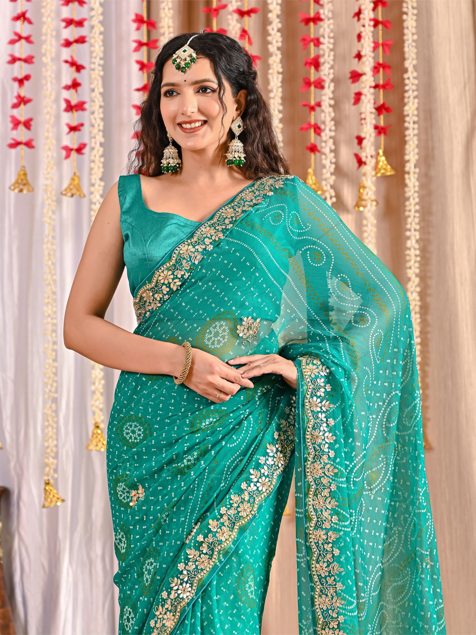 Aaradhya Royal Chiffon Bandhani Saree