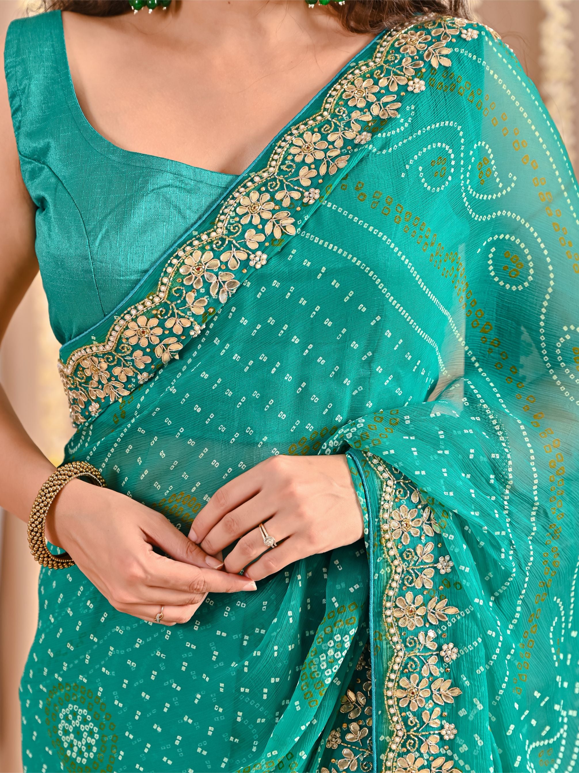 Aaradhya Royal Chiffon Bandhani Saree