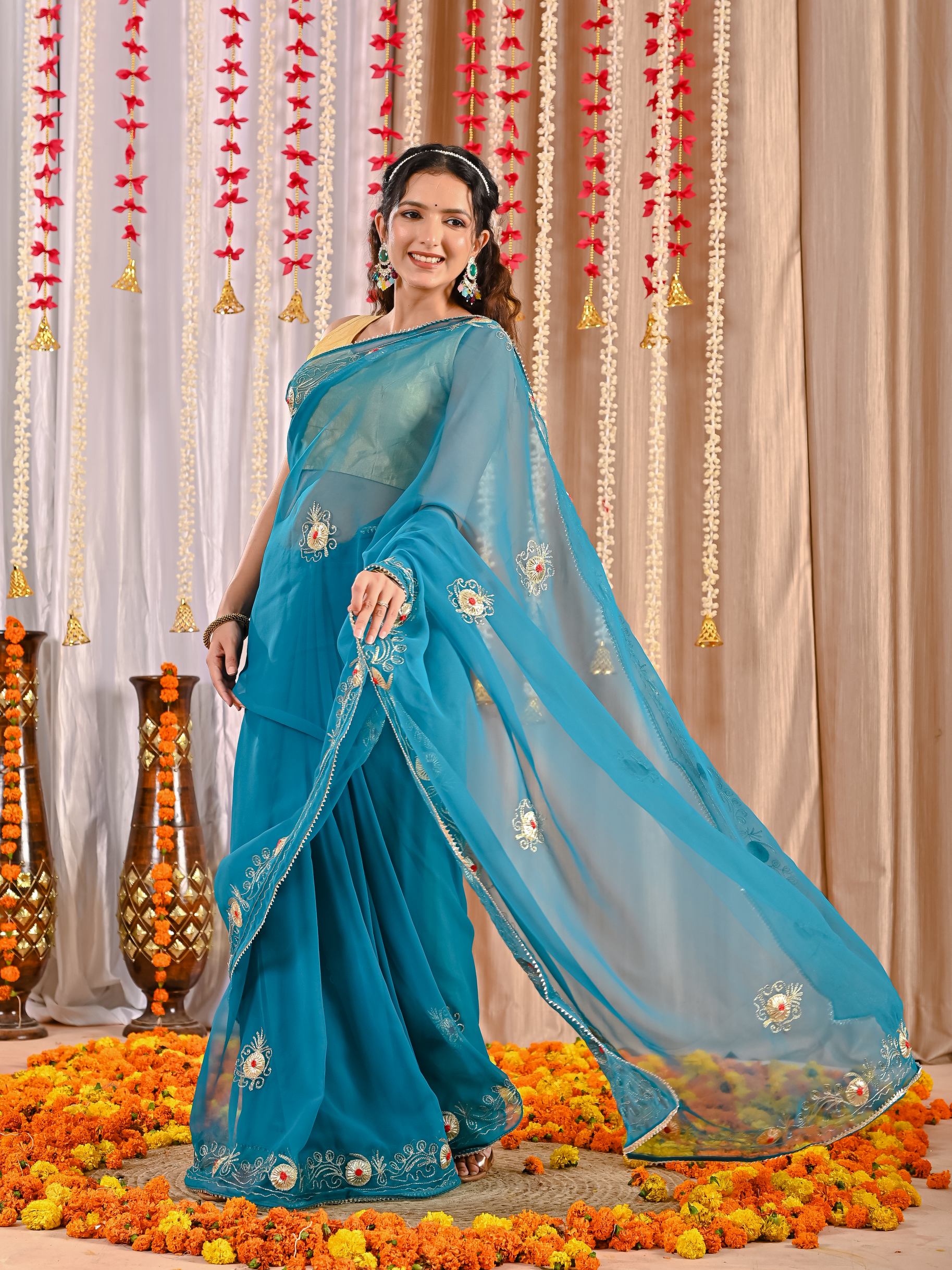 Navya Golden Grace Georgette Saree