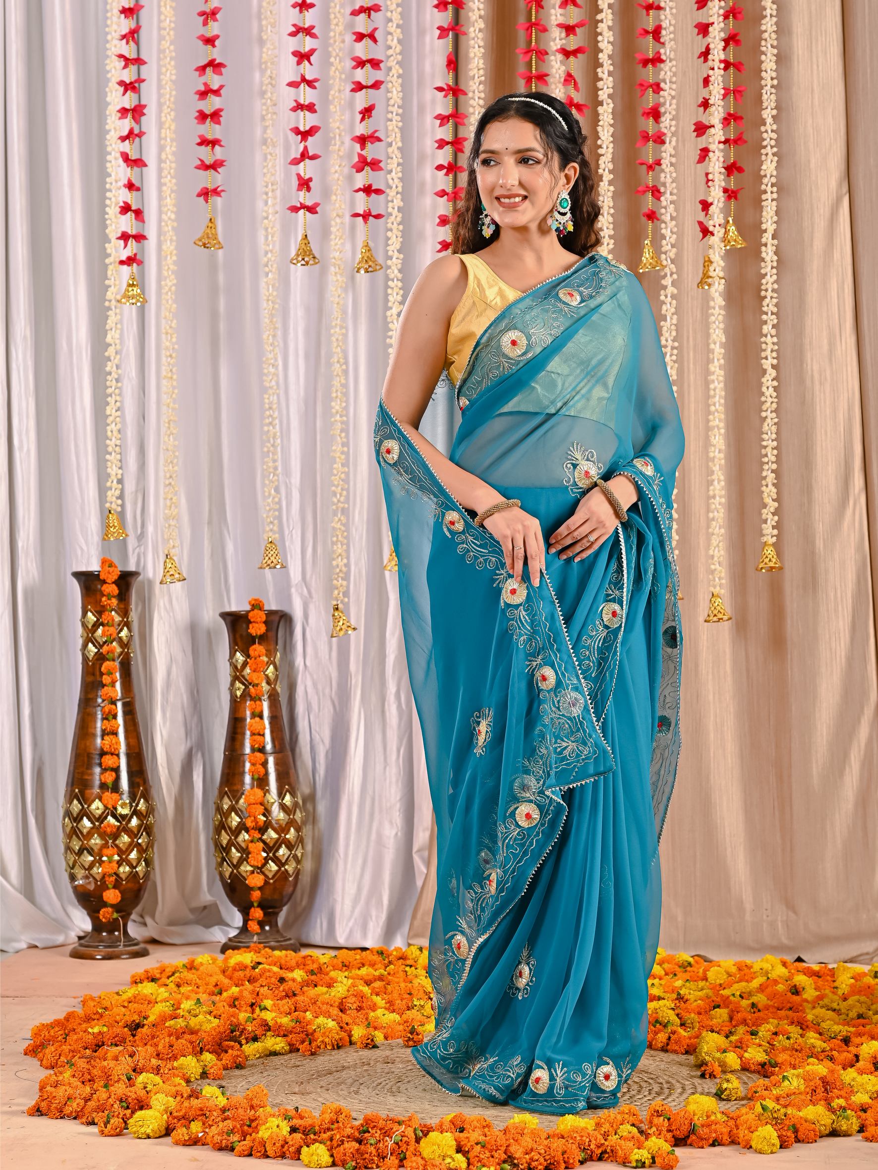 Navya Golden Grace Georgette Saree