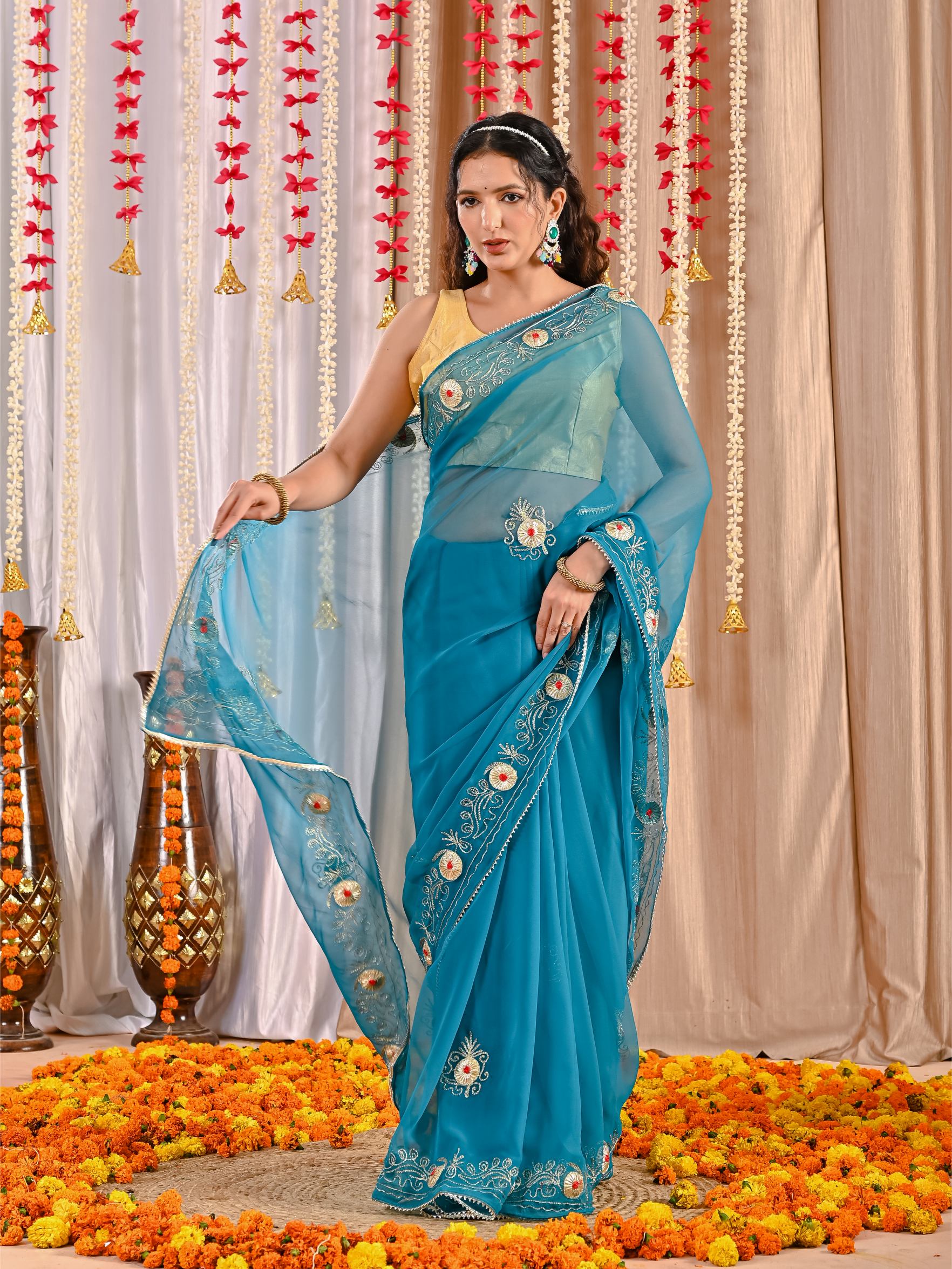 Navya Golden Grace Georgette Saree