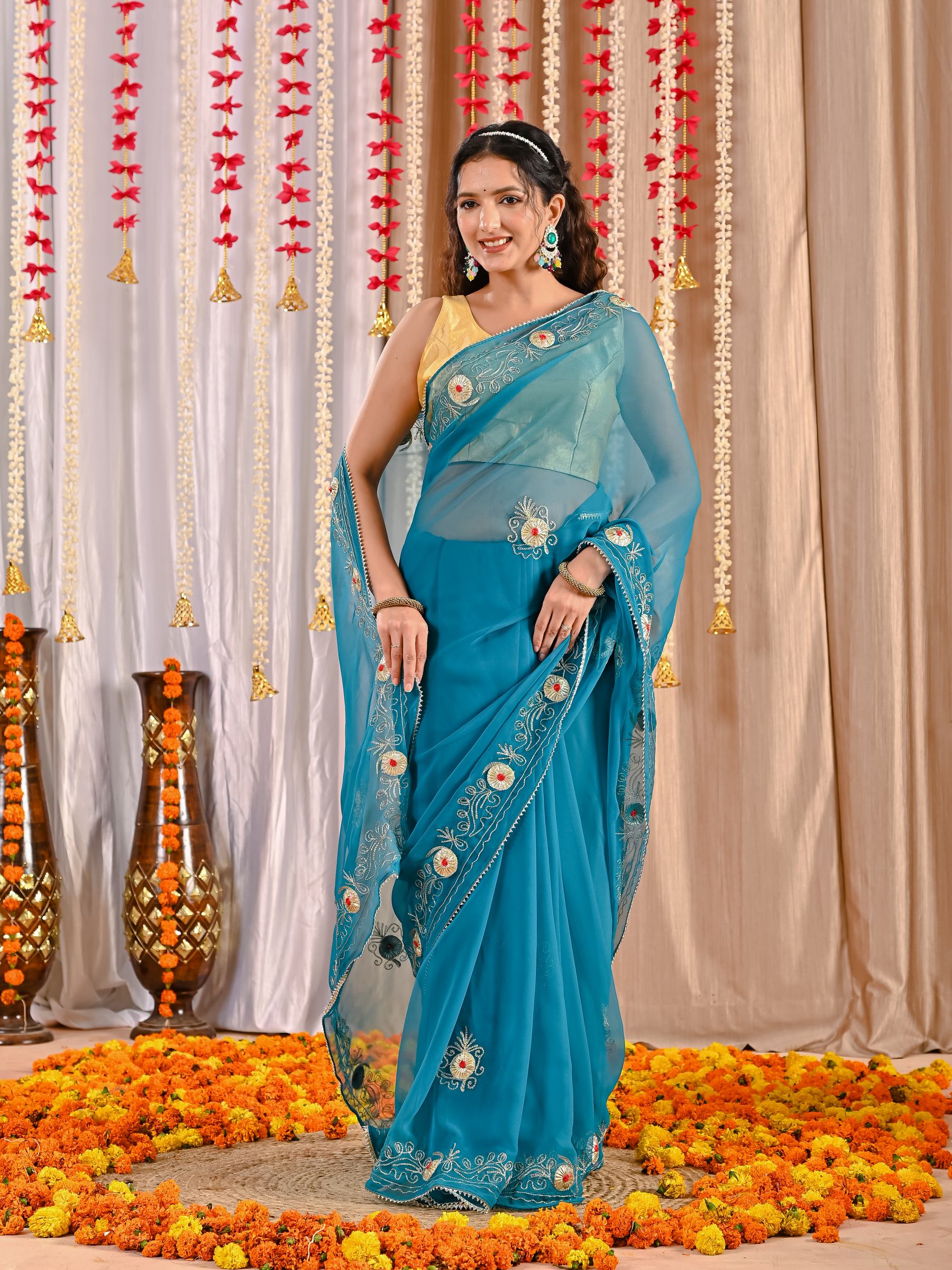 Navya Golden Grace Georgette Saree