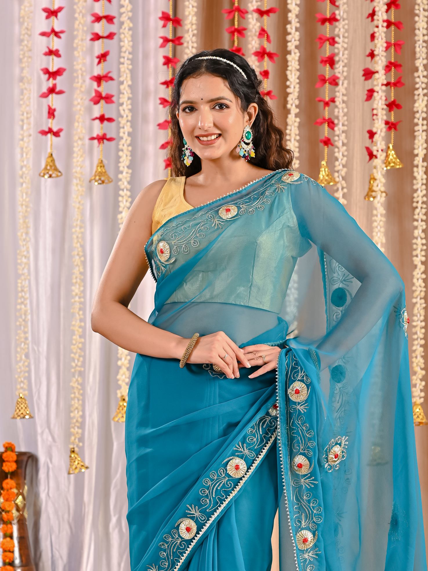 Navya Golden Grace Georgette Saree
