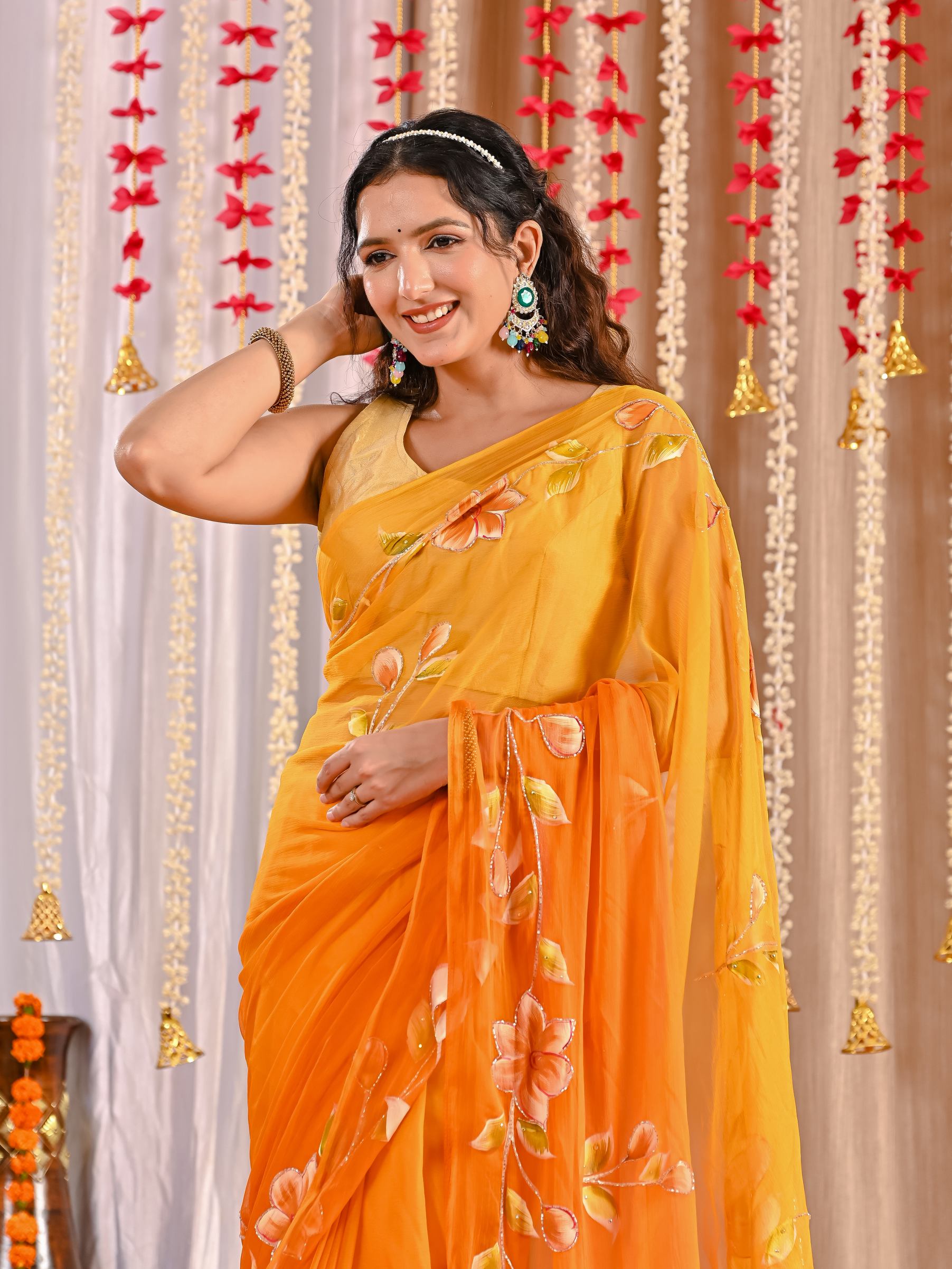 Saanvi Royal Crepe Drape Saree