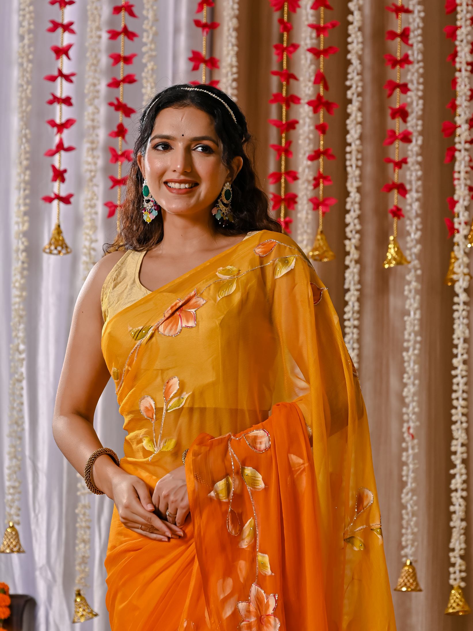 Saanvi Royal Crepe Drape Saree