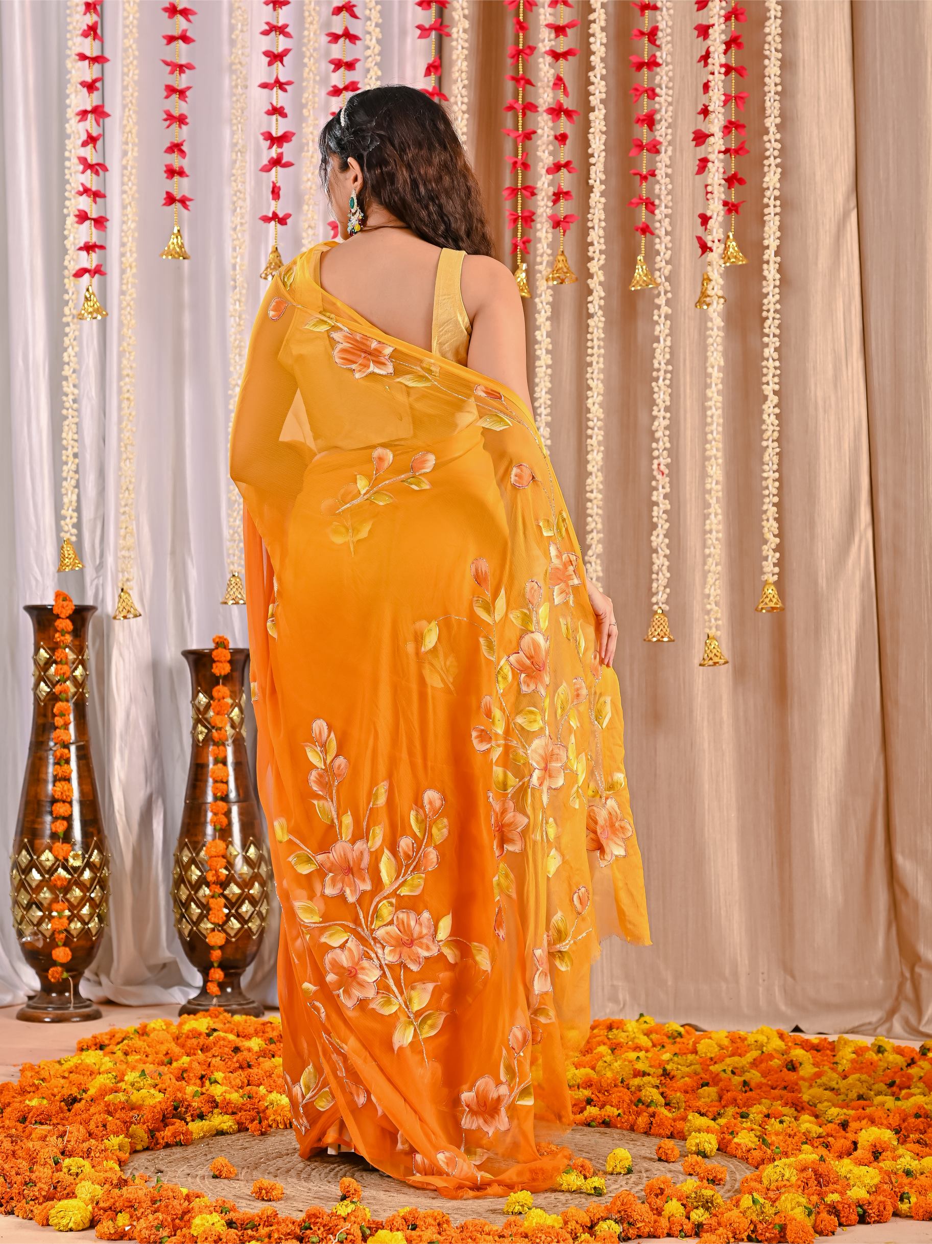 Saanvi Royal Crepe Drape Saree