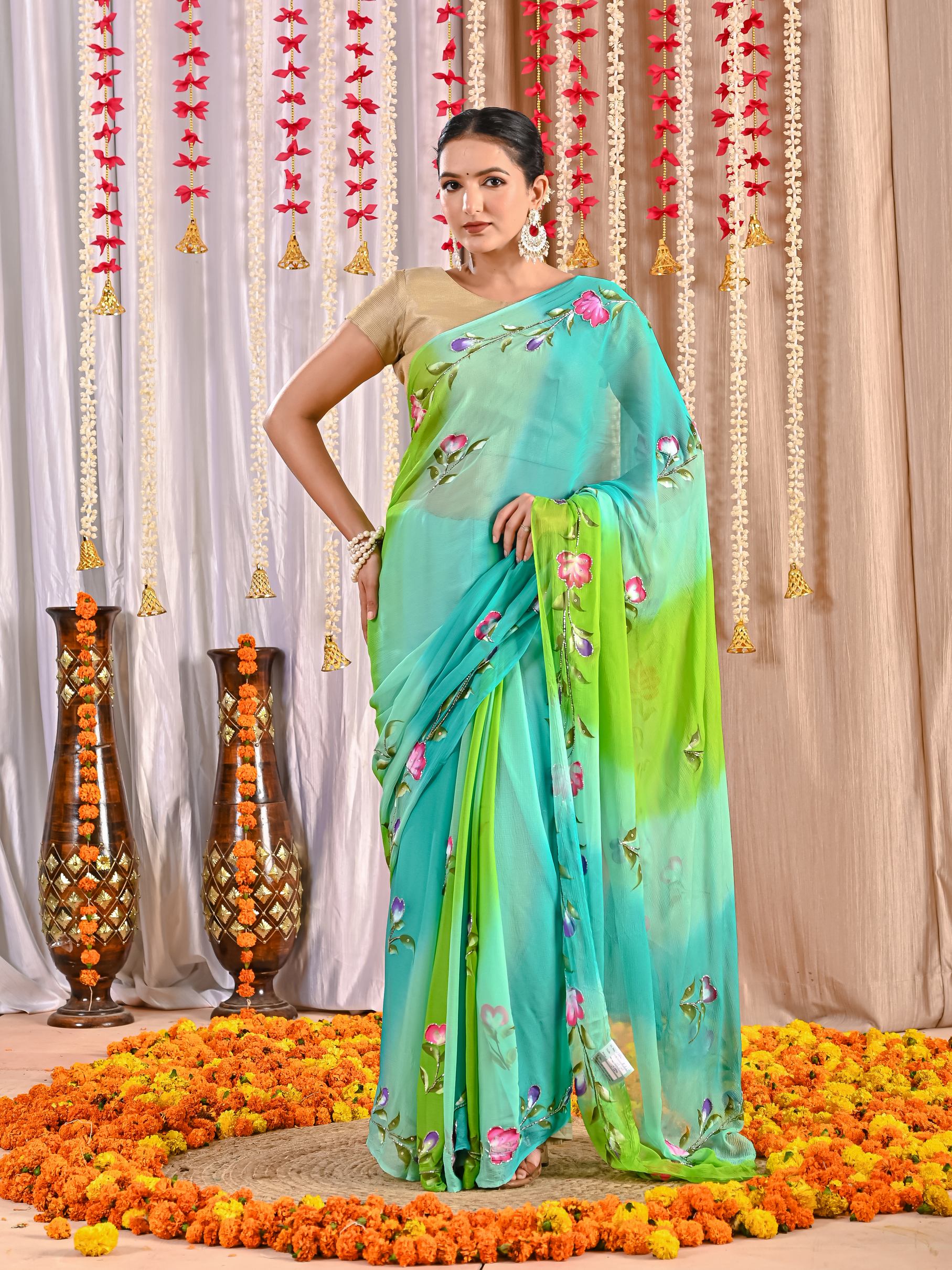 Myra Royal Crepe Drape Saree