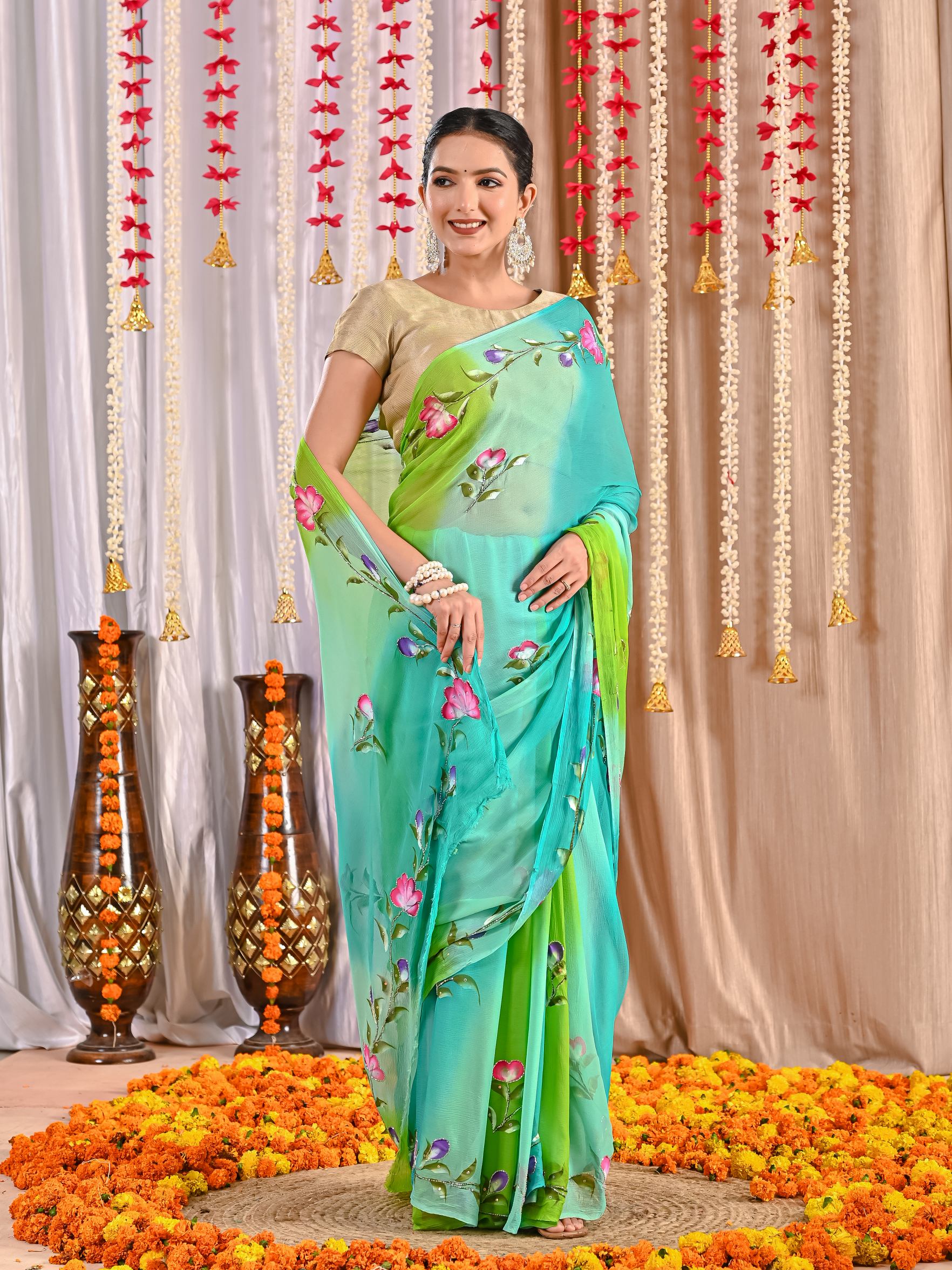 Myra Royal Crepe Drape Saree