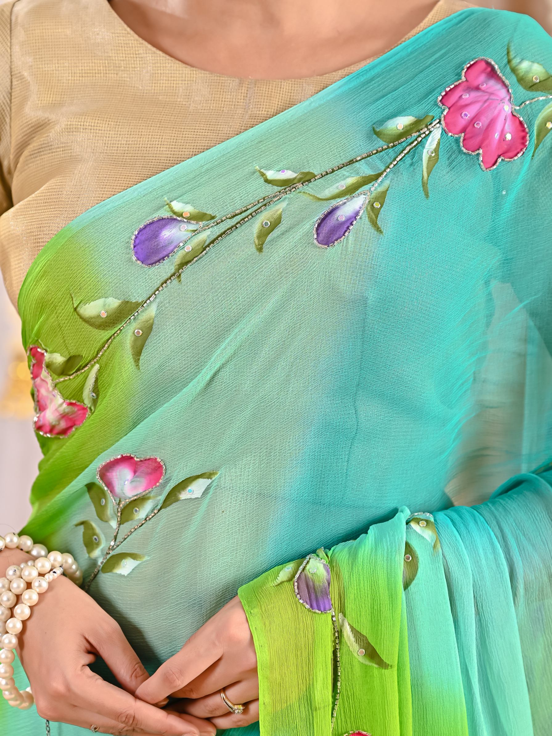 Myra Royal Crepe Drape Saree