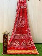 Preedu Pure Gajji Silk Red Dupatta