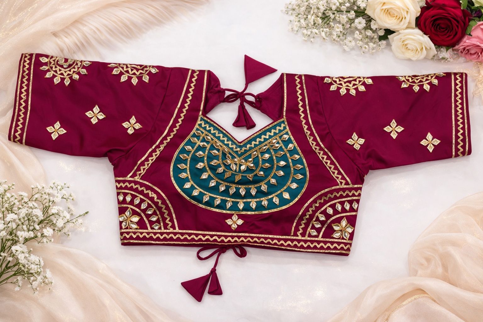 Rajnandi Rani Teal Aangi Blouse