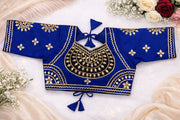 Meher Royal Blue Black Aangi Blouse