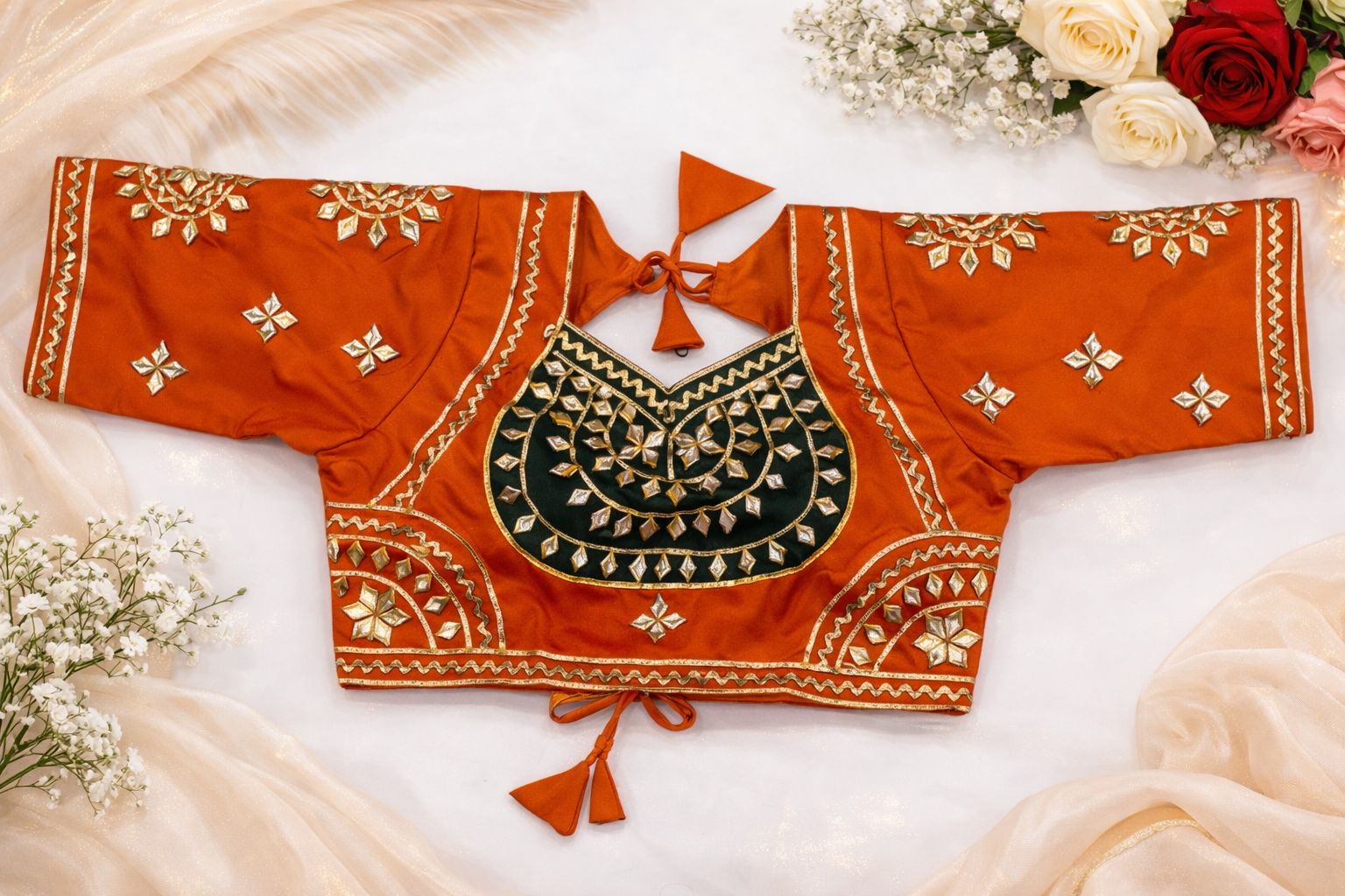 Padmavati Rust Green Aangi Blouse
