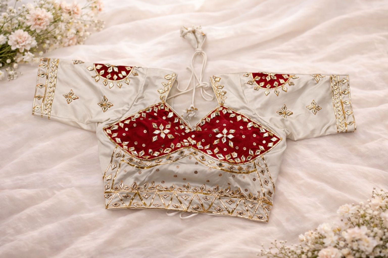 Ishita Ivory Red Aangi Blouse