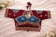 Myra Wine Royal Blue Aangi Blouse
