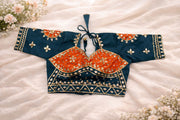 Siya Teal Orange Aangi Blouse