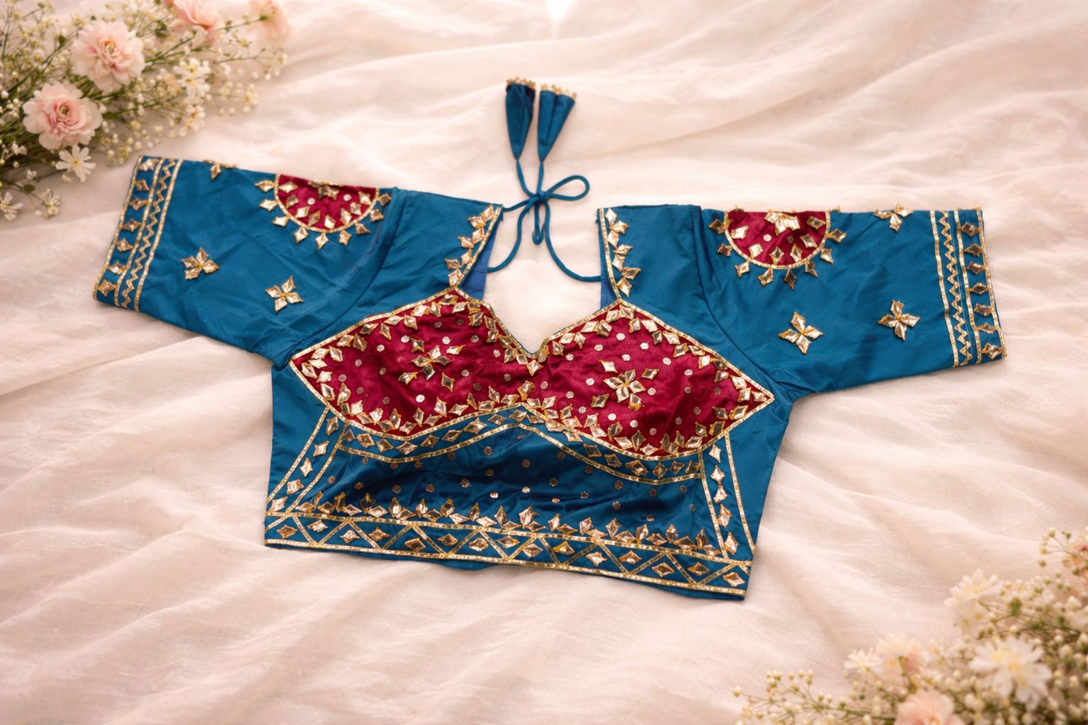 Ruhani Teal Rani Aangi Blouse
