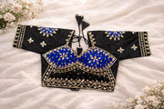 Kiara Black Royal Blue Aangi Blouse