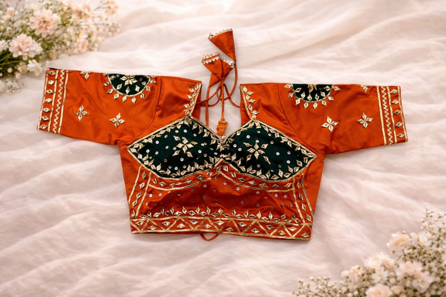 Triveni Rust Green Aangi Blouse