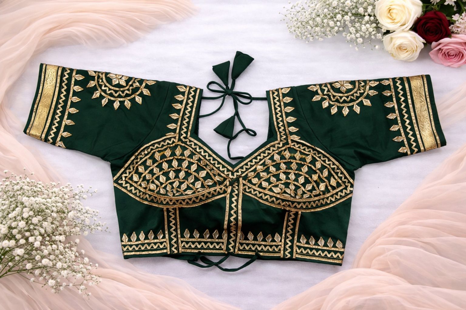 Vanshika Emerald Green Aangi Blouse