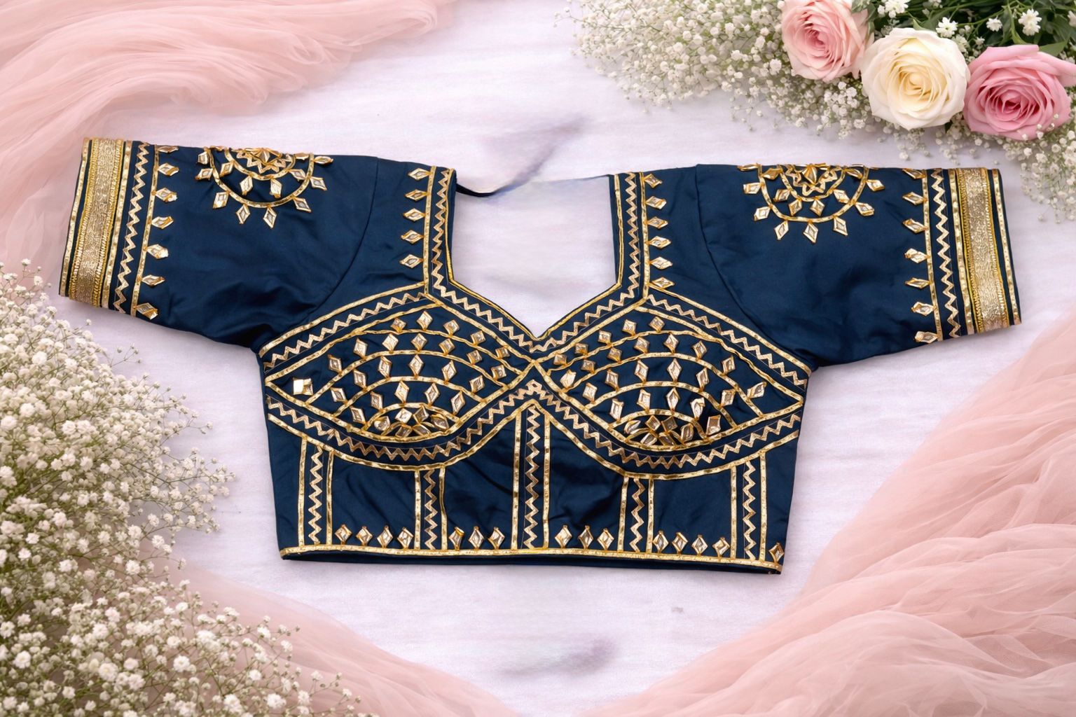 Vanshika Navy Gold Aangi Blouse