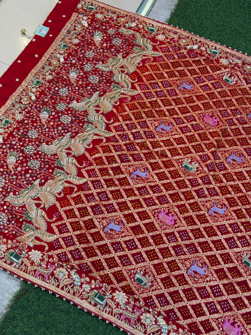 Animal Motifs Bandhani Print Dupatta