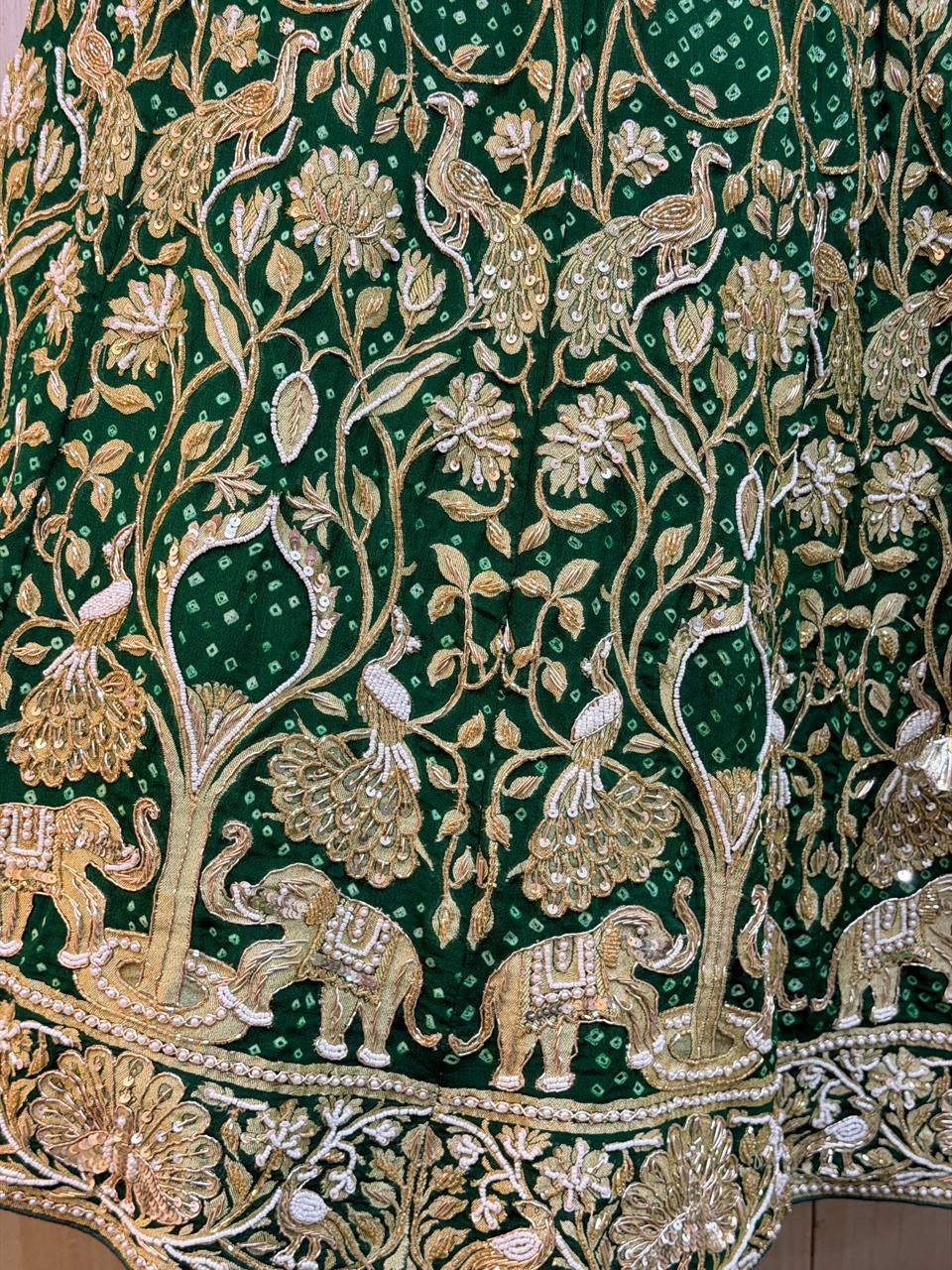 The Emerald Heritage Elephant Motif Lehenga Set