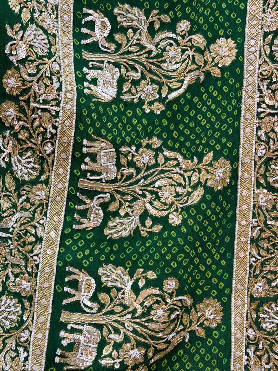 The Emerald Heritage Elephant Motif Lehenga Set
