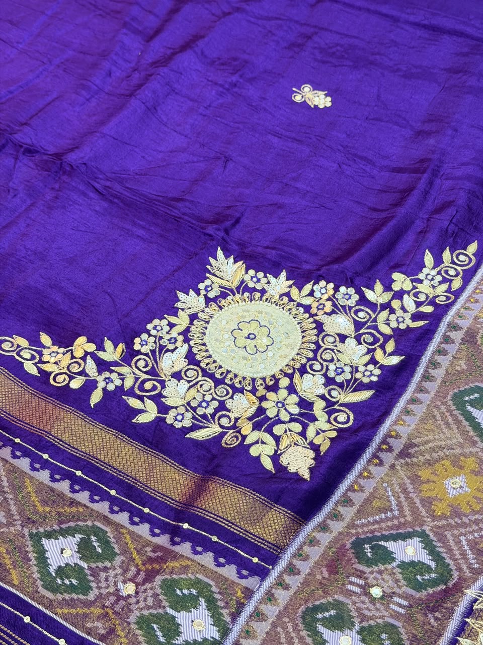 Kushi Purple Semi Ikkat Patola Saree
