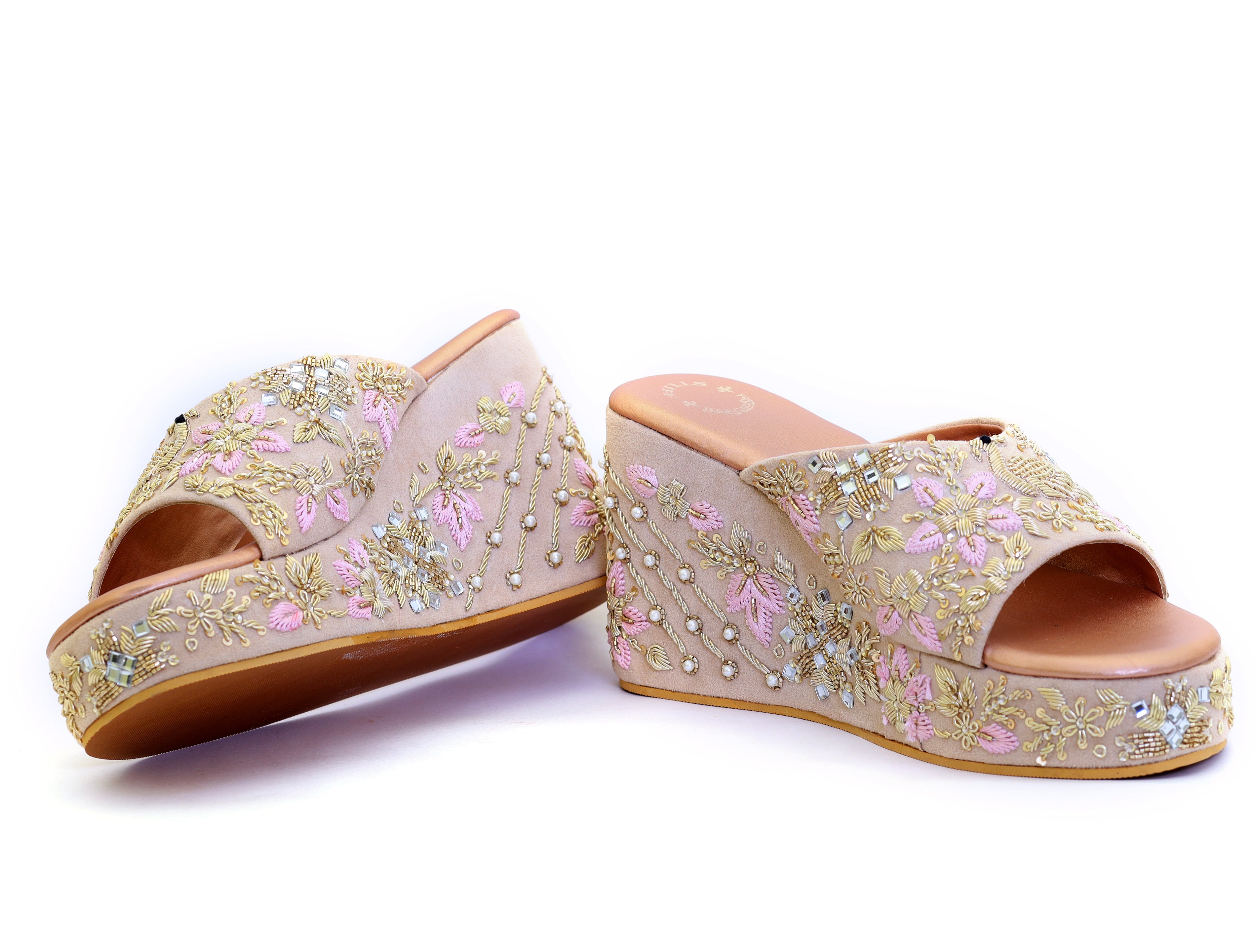 Kanak Mayoor Wedges (Pink)