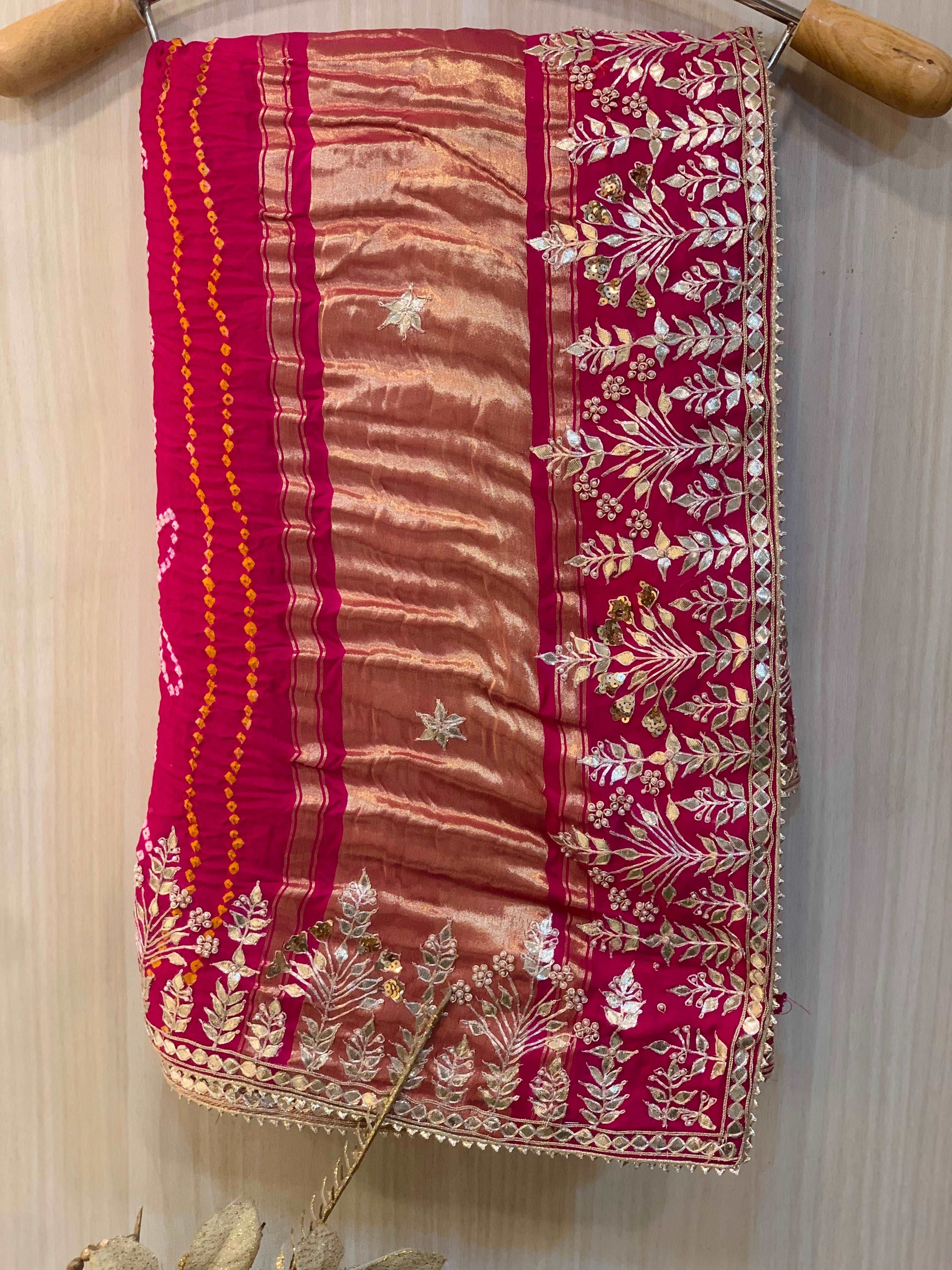 Parisa Pink Bandhani Saree