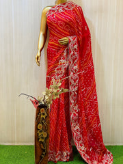 Ritu Bandhani Saree