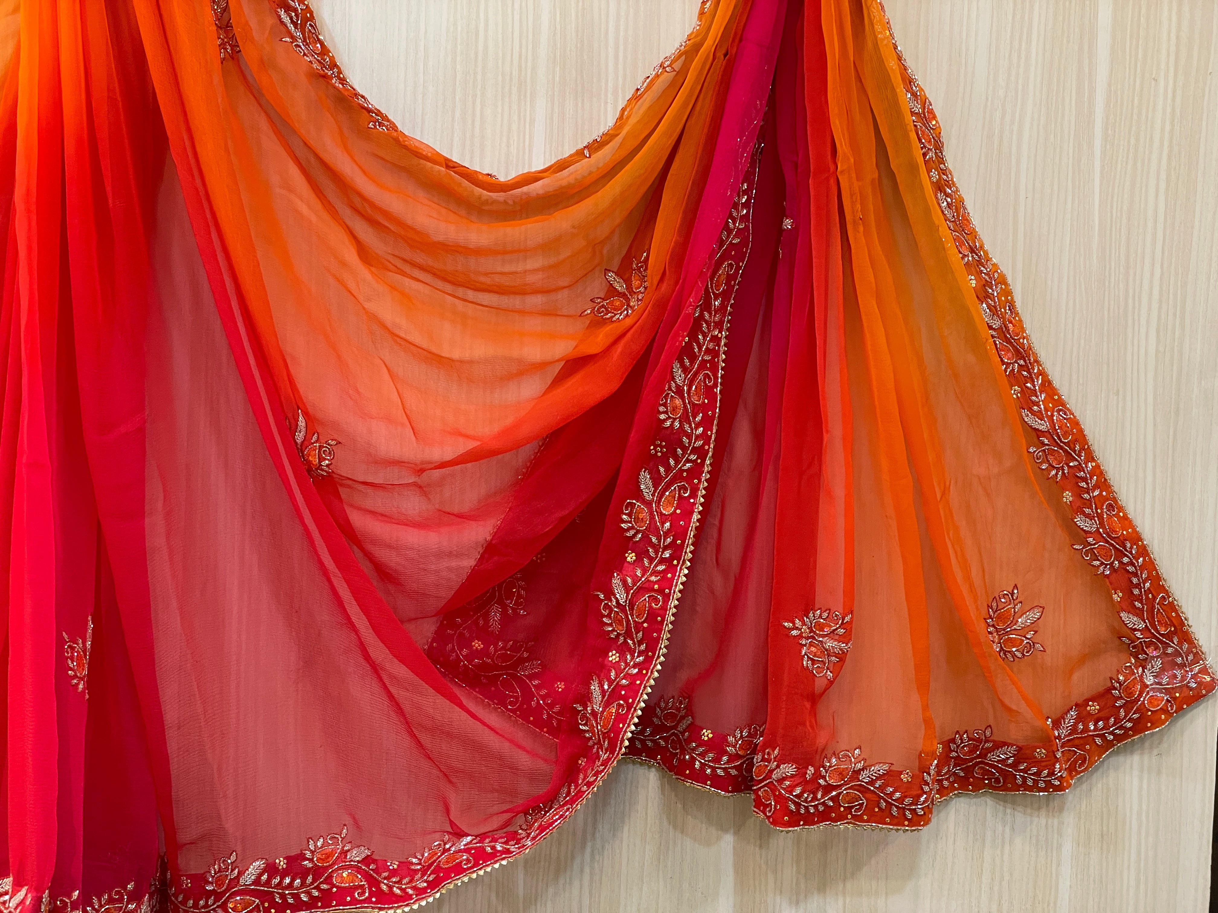 Kesari Chiffon Saree