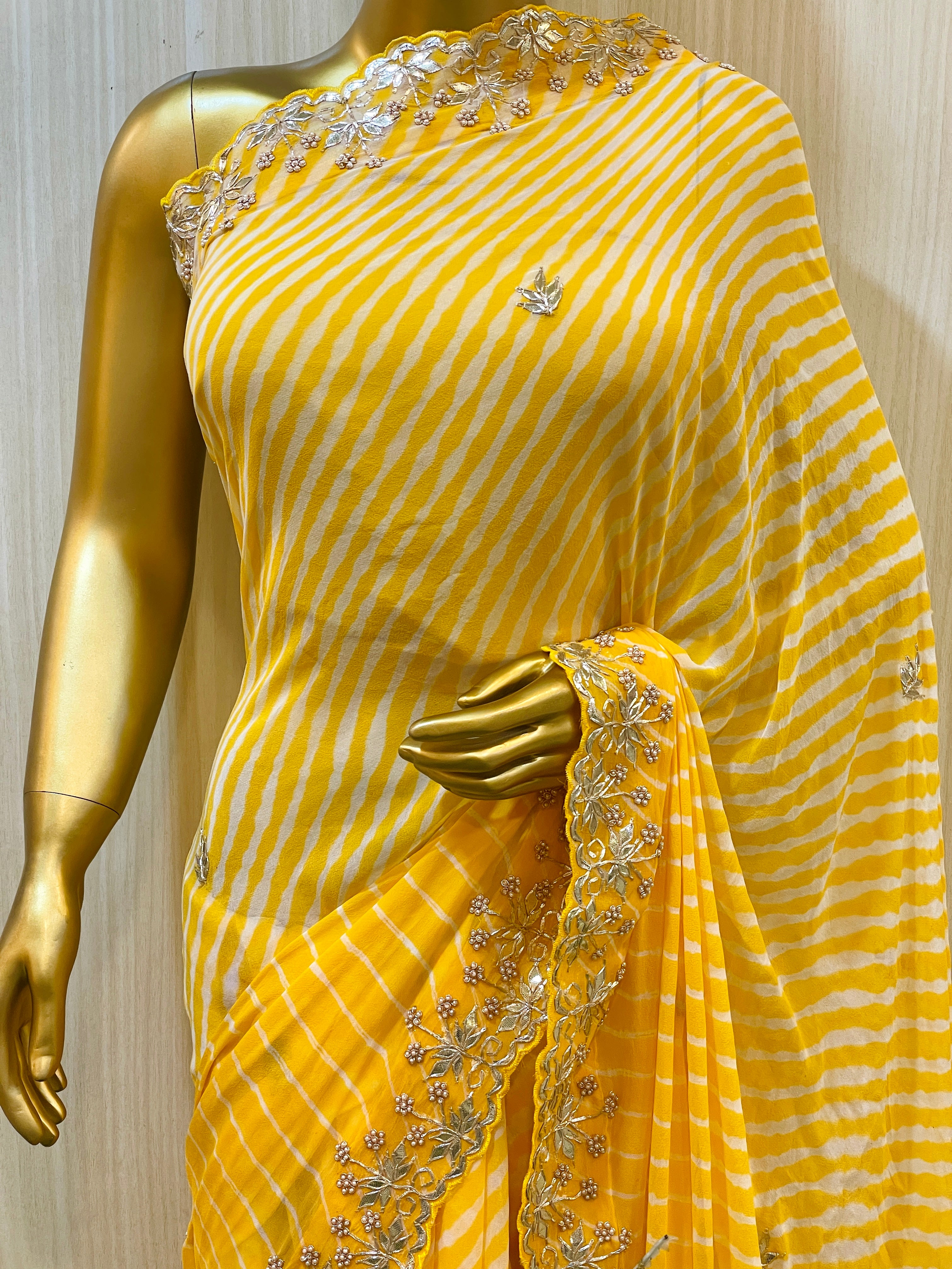 Anaira Gota Patti Leheriya Saree