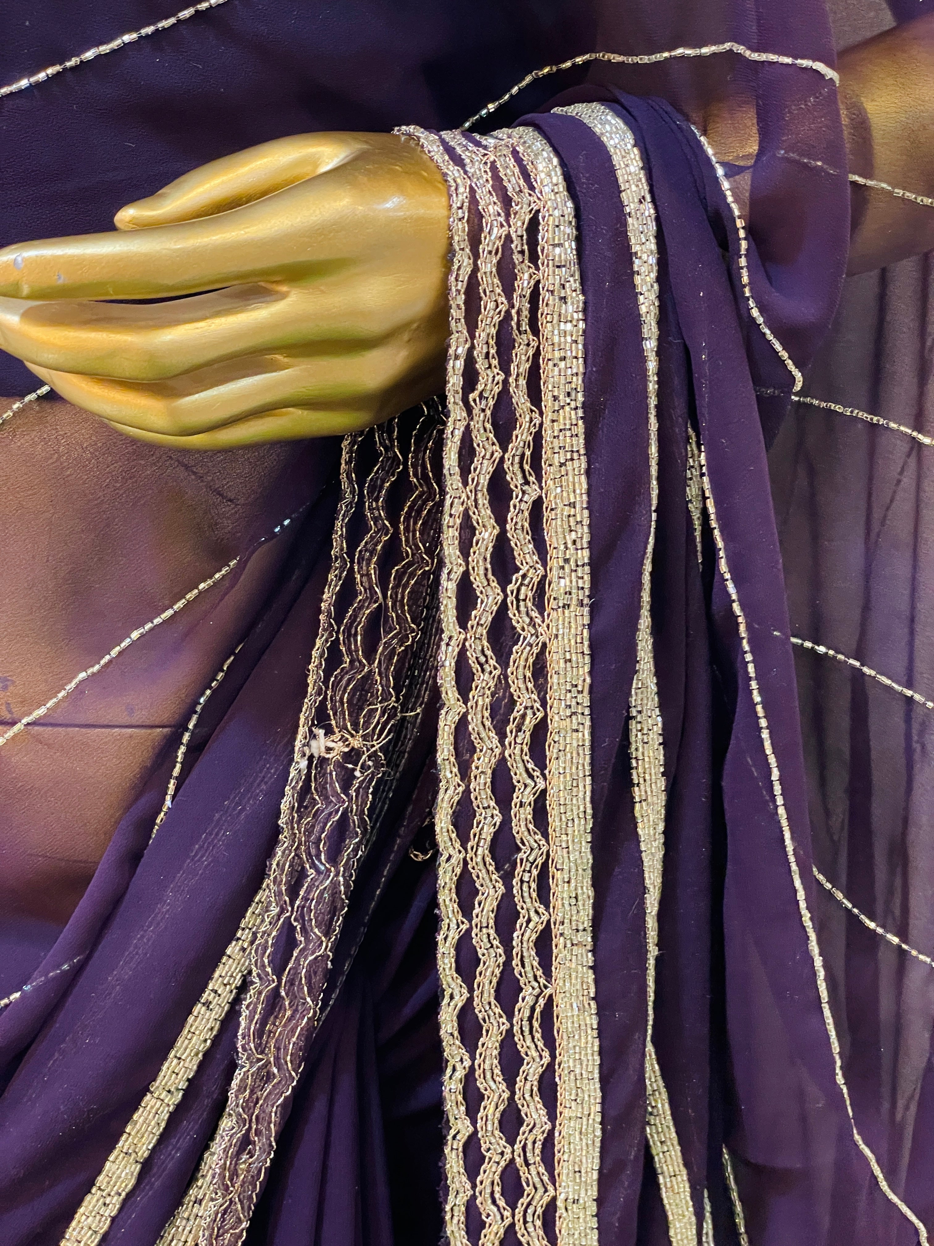 Vinisha Purple Georgette Saree
