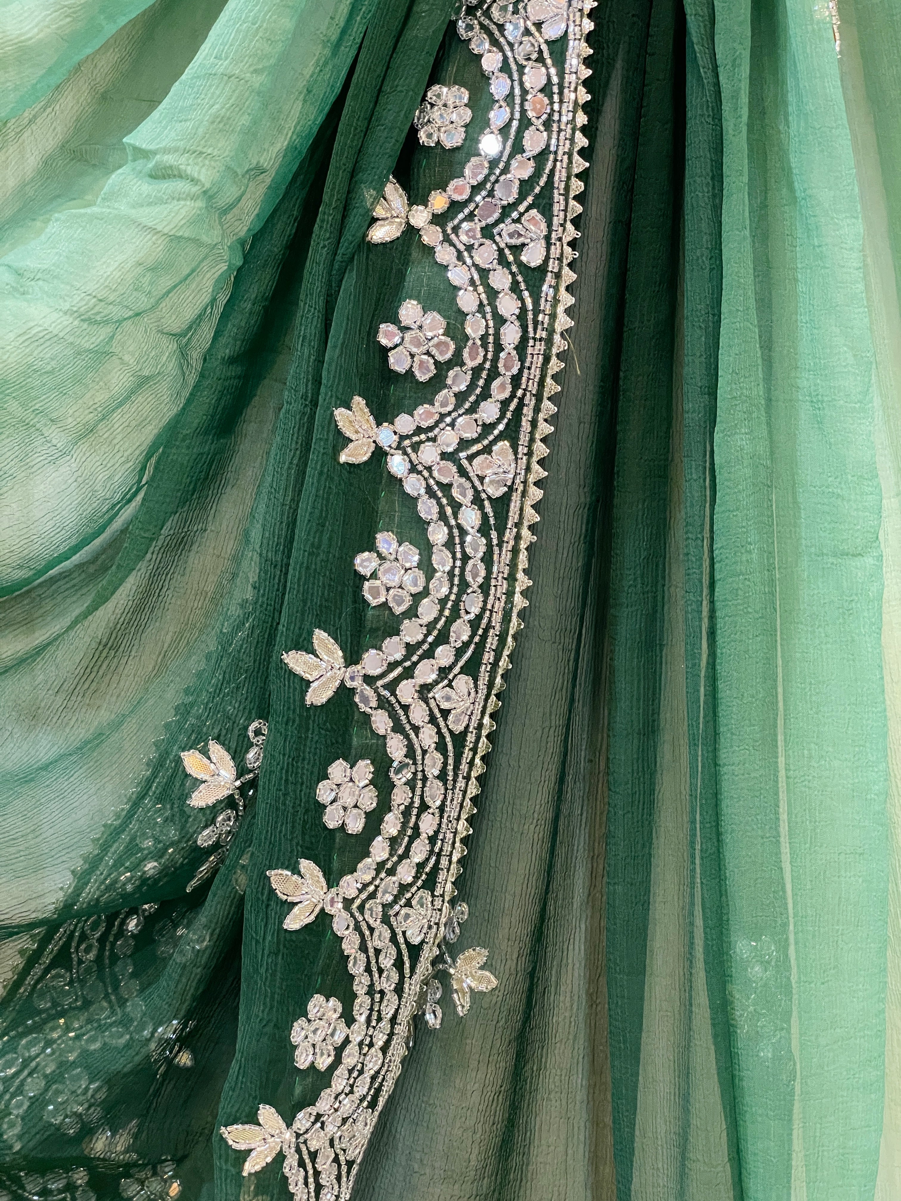 Katrina Green Chiffon Saree