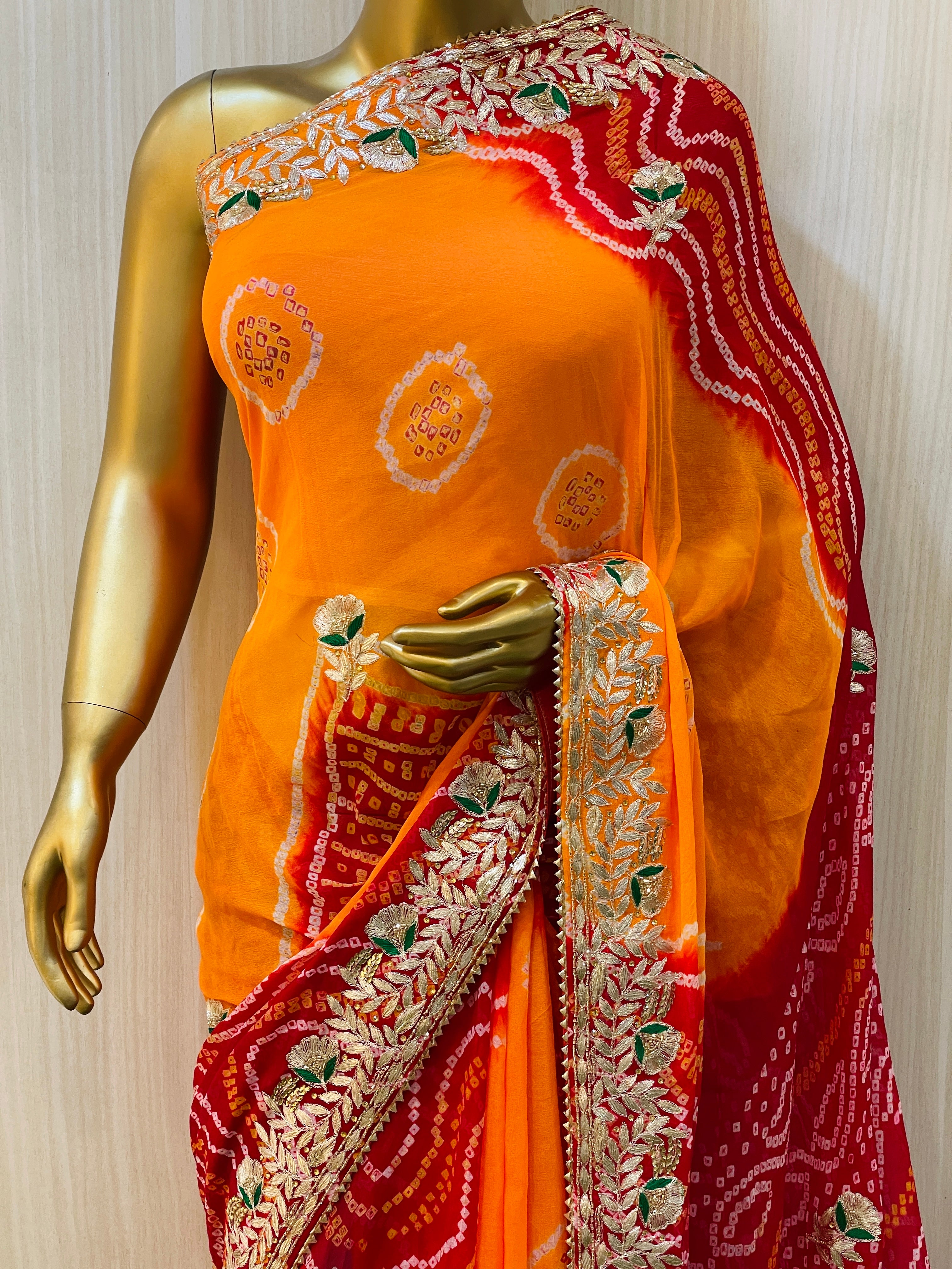 Zina Bandhani Saree