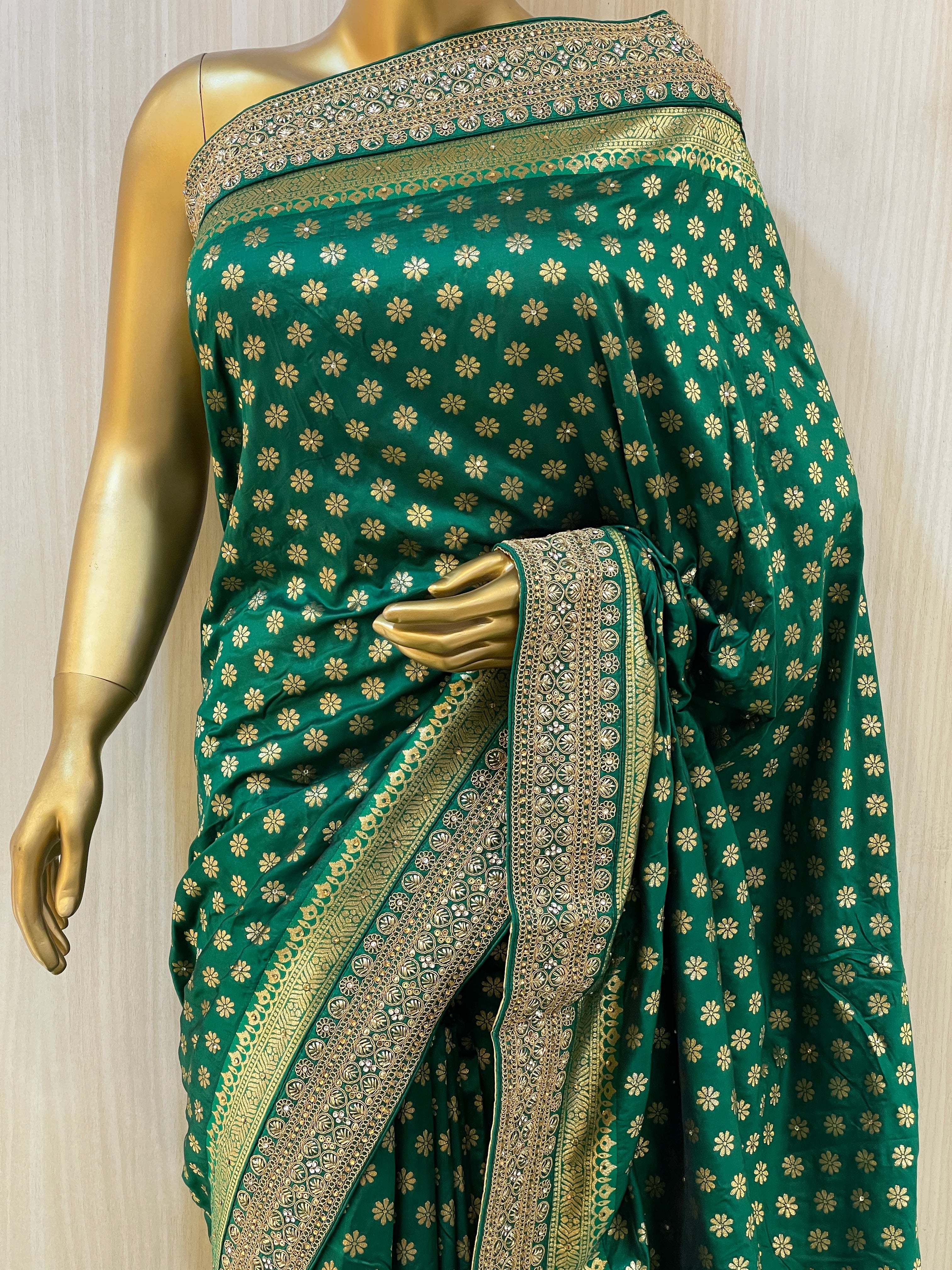 Parakram Green Banarasi Saree