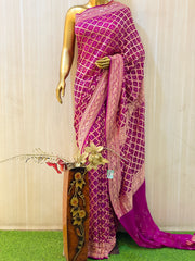Rakshita Khadi Georgette Bandhani Saree