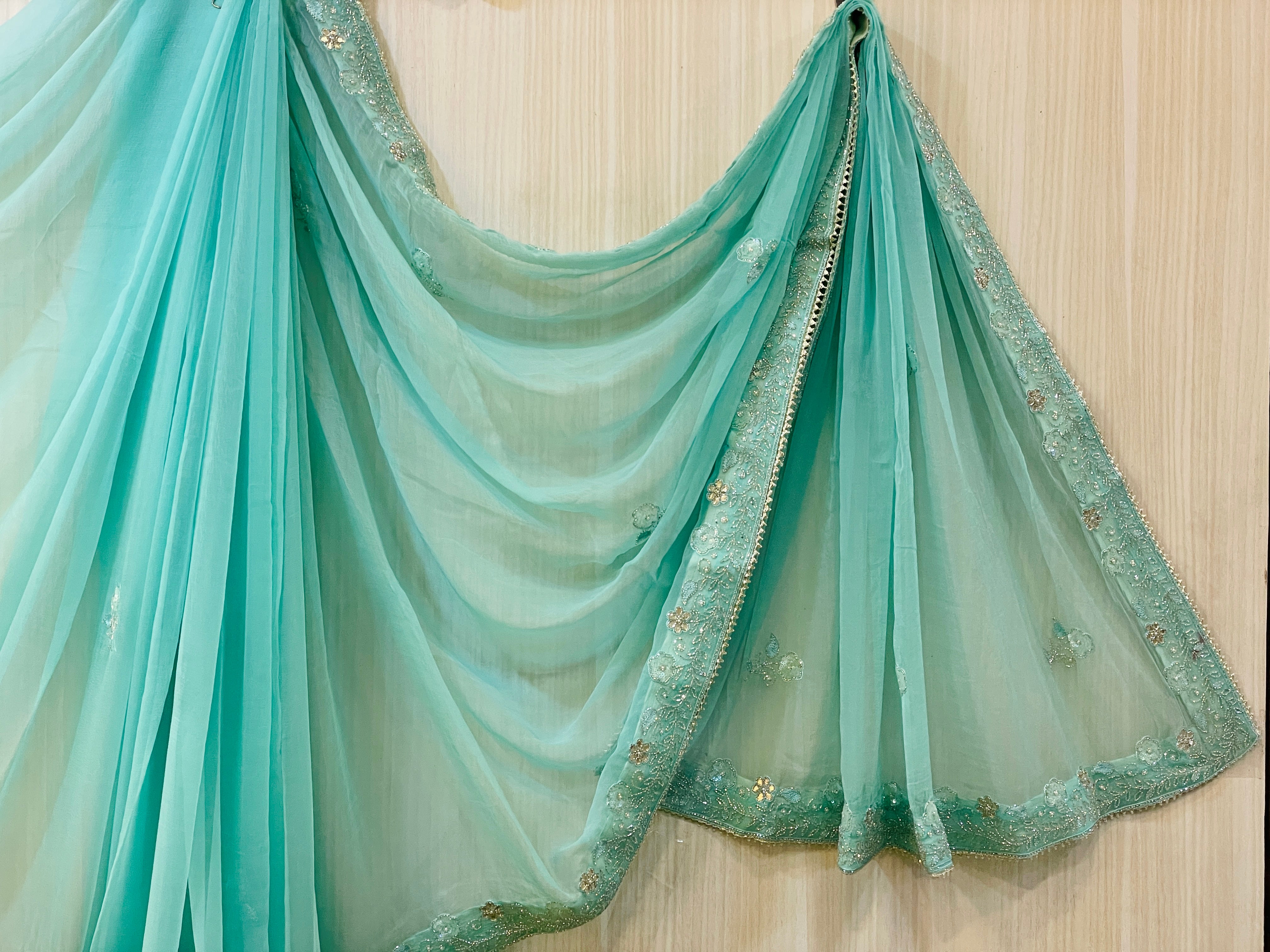 Ritika Blue Chiffon Saree