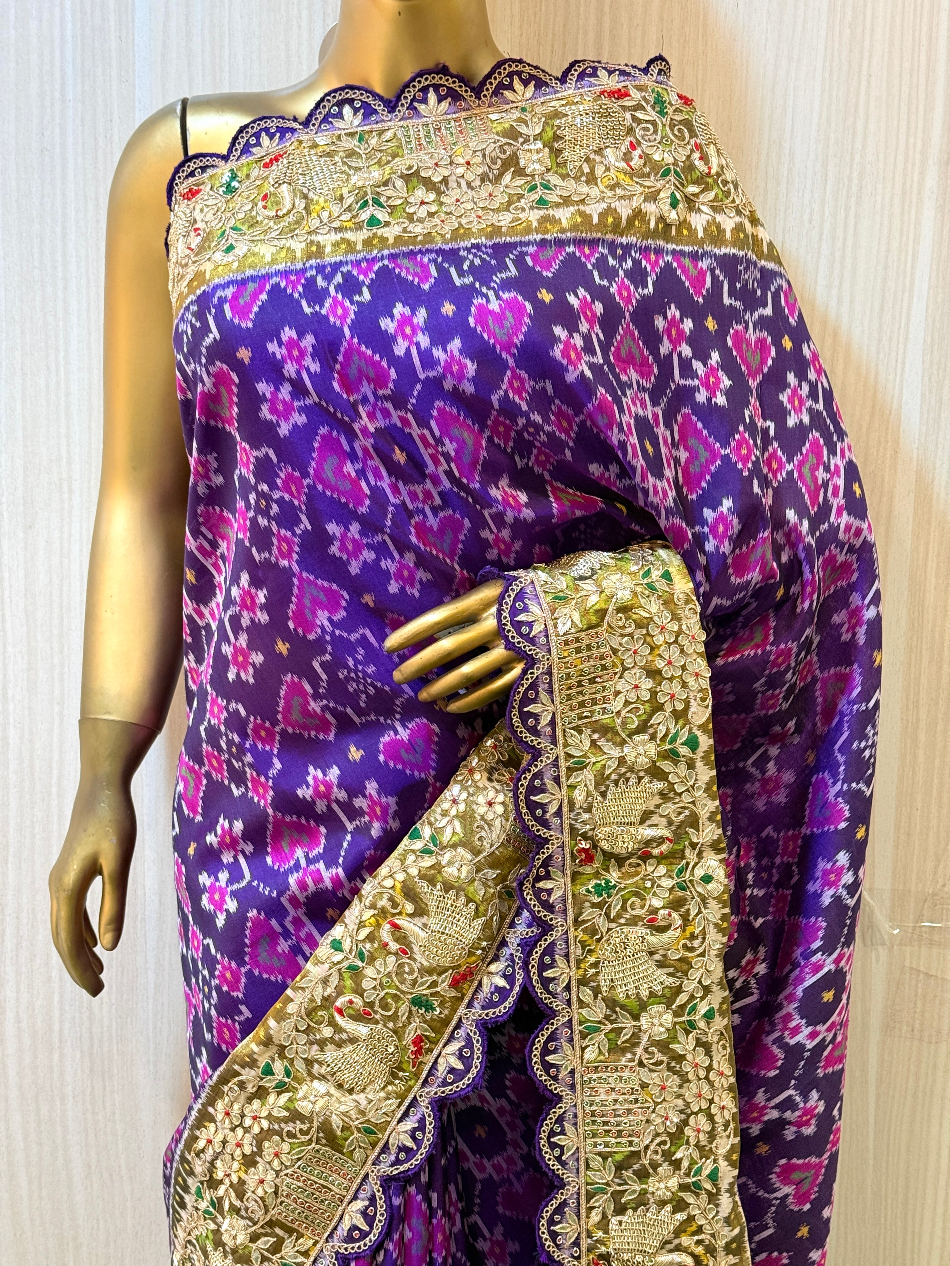 Ishani Purple Patola Silk Saree