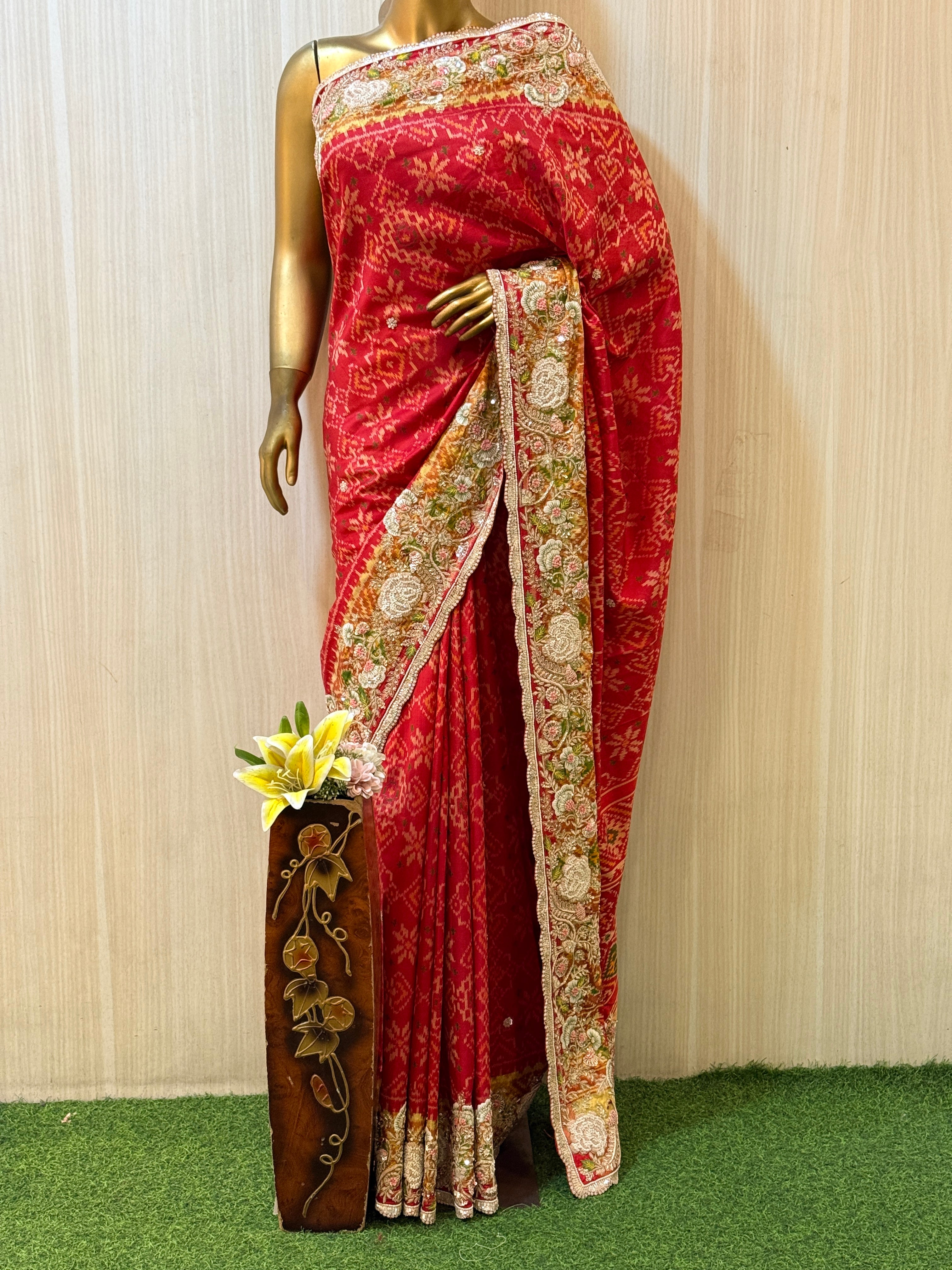 Ratika Red Patola Silk Saree